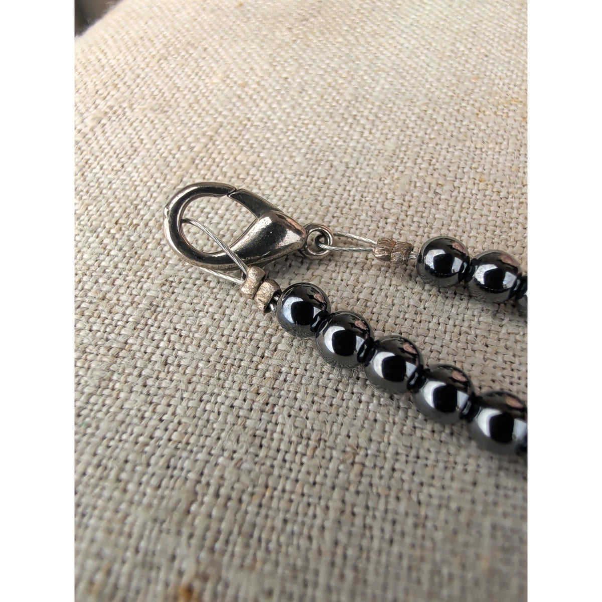 Natural Hematite With Dyed Howlite Crackled Turquoise Pendant  Necklace