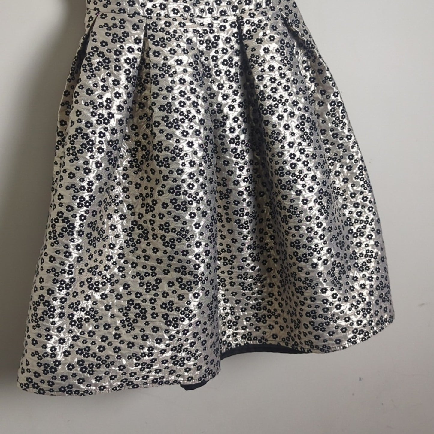 Fit & Flare Metallic Floral Formal Dress Girls Size 7/8