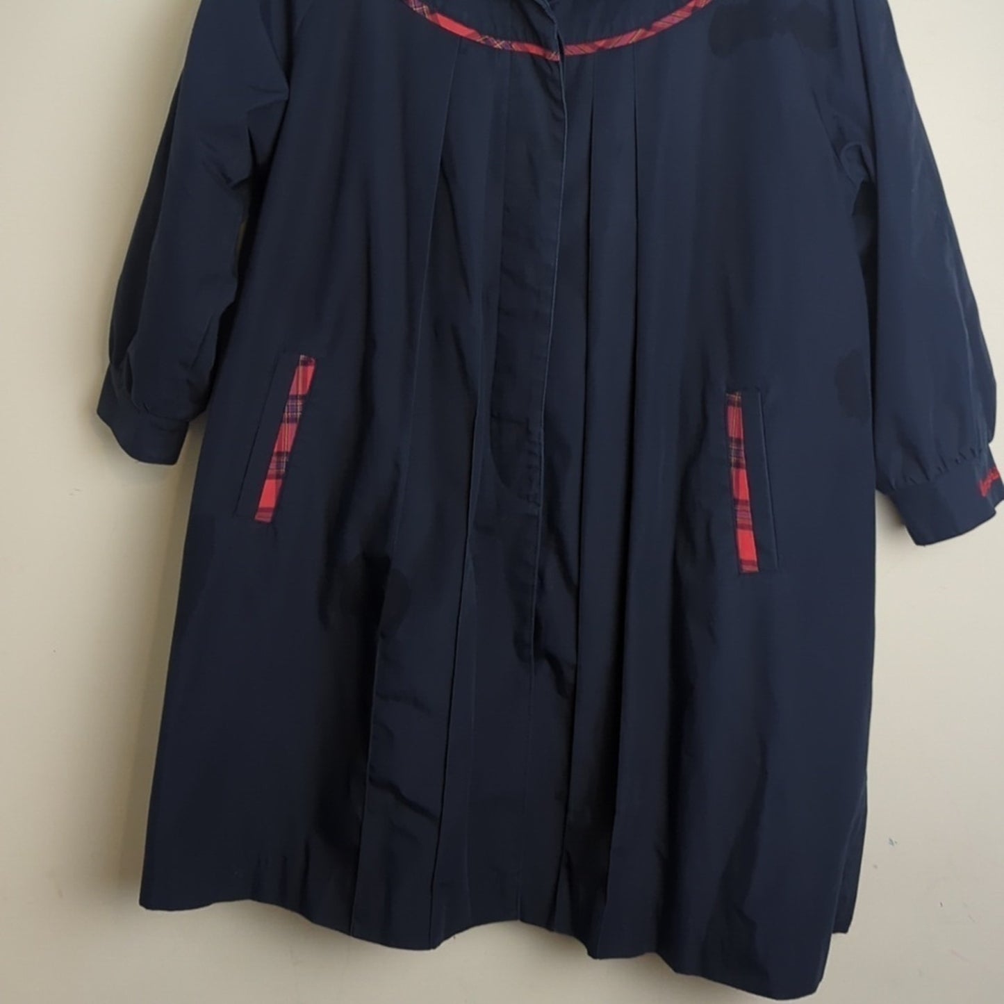 Vintage Rothschild Madeline Pea Coat Pleated laid Faux Fur Lining Girls 12