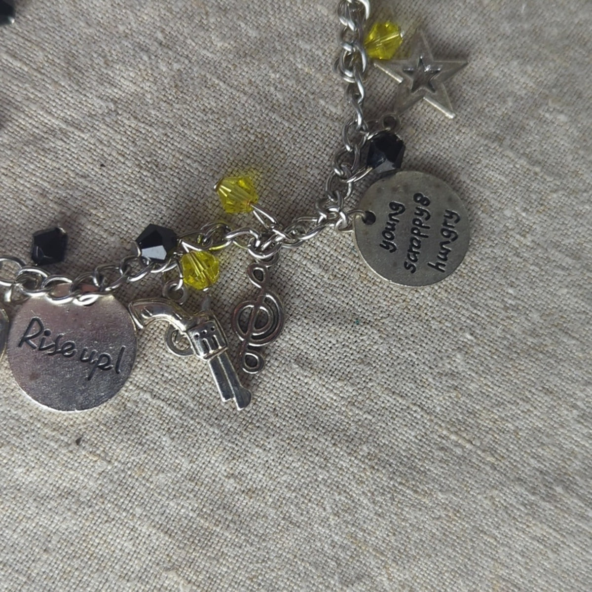 Eclectic Charm Bracelet Music Note Piano Nautical Star Mixed Metal Inspirational