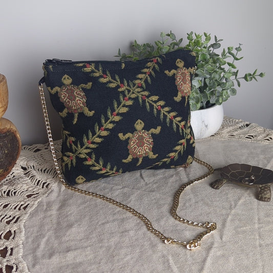 Vintage Tapestry Rare Turtle Crossbody Bag Coastal Y2K Chain Strap Purse