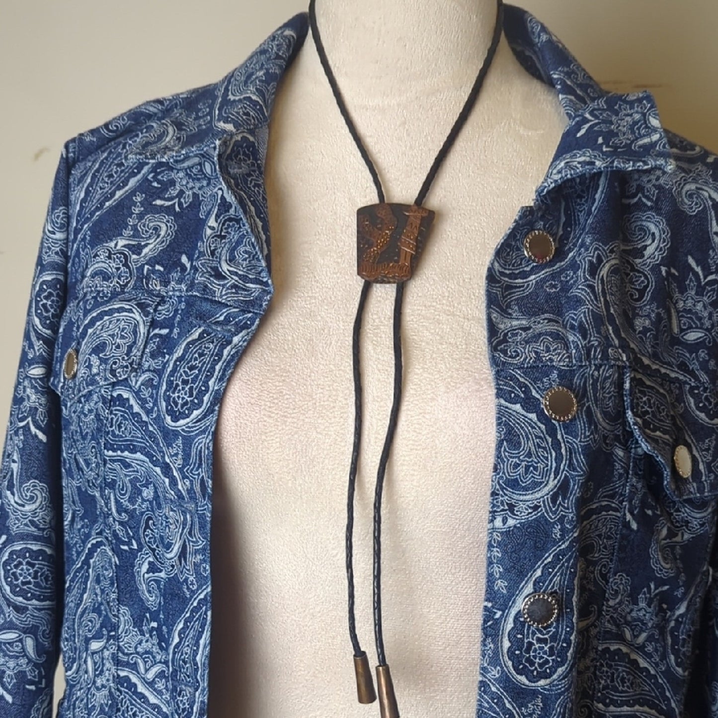 Vintage Artisan Copper Bolo Tie Coastal Cowgirl Southwest Western Vibe