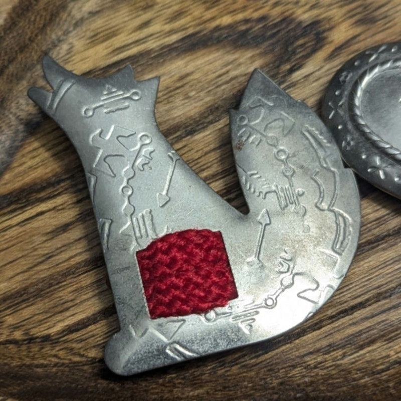 Vintage Western Button Covers Southwestern Wolf Heart Cowboy Boot