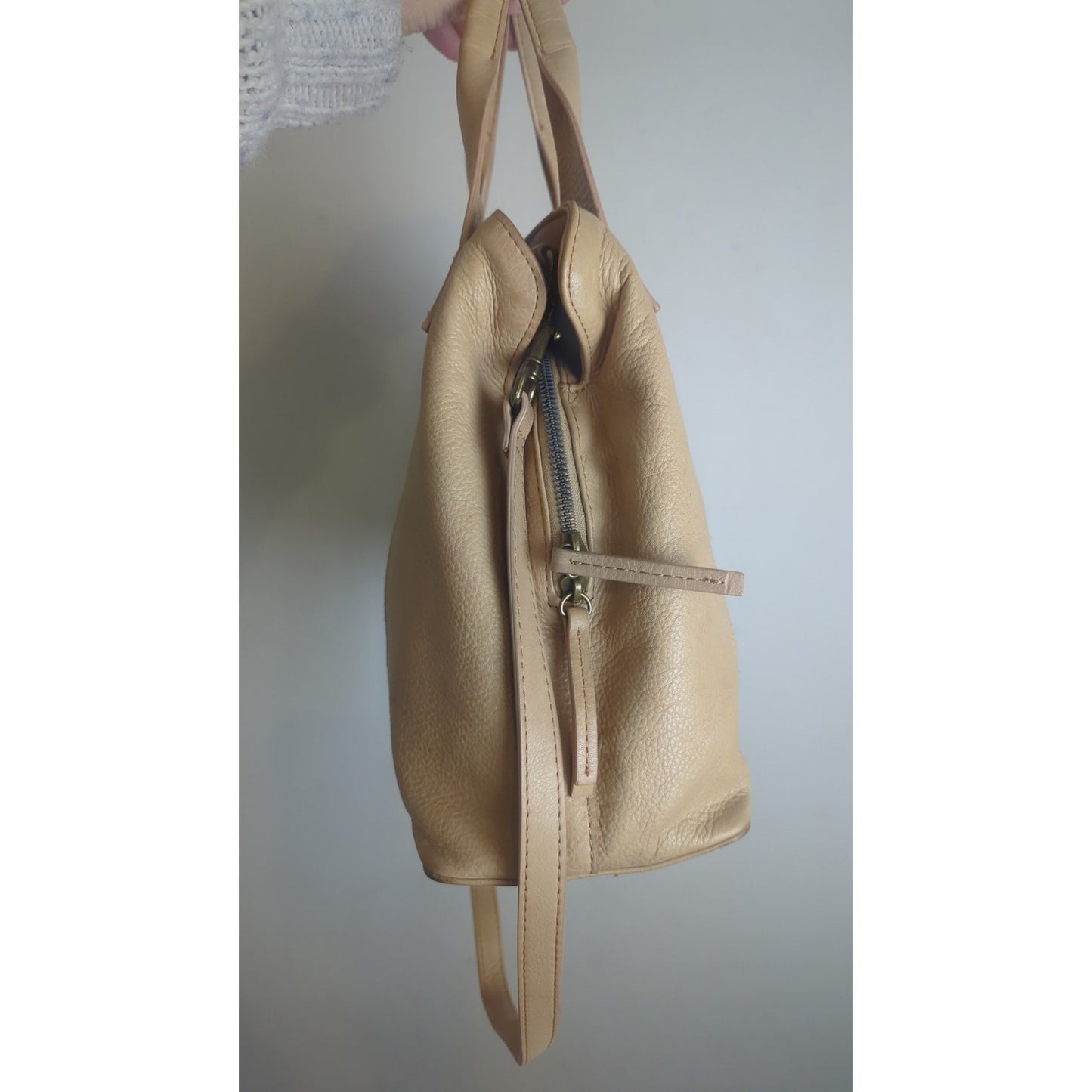 Minimalist American Leather Triple Entry Crossbody Bag Travel