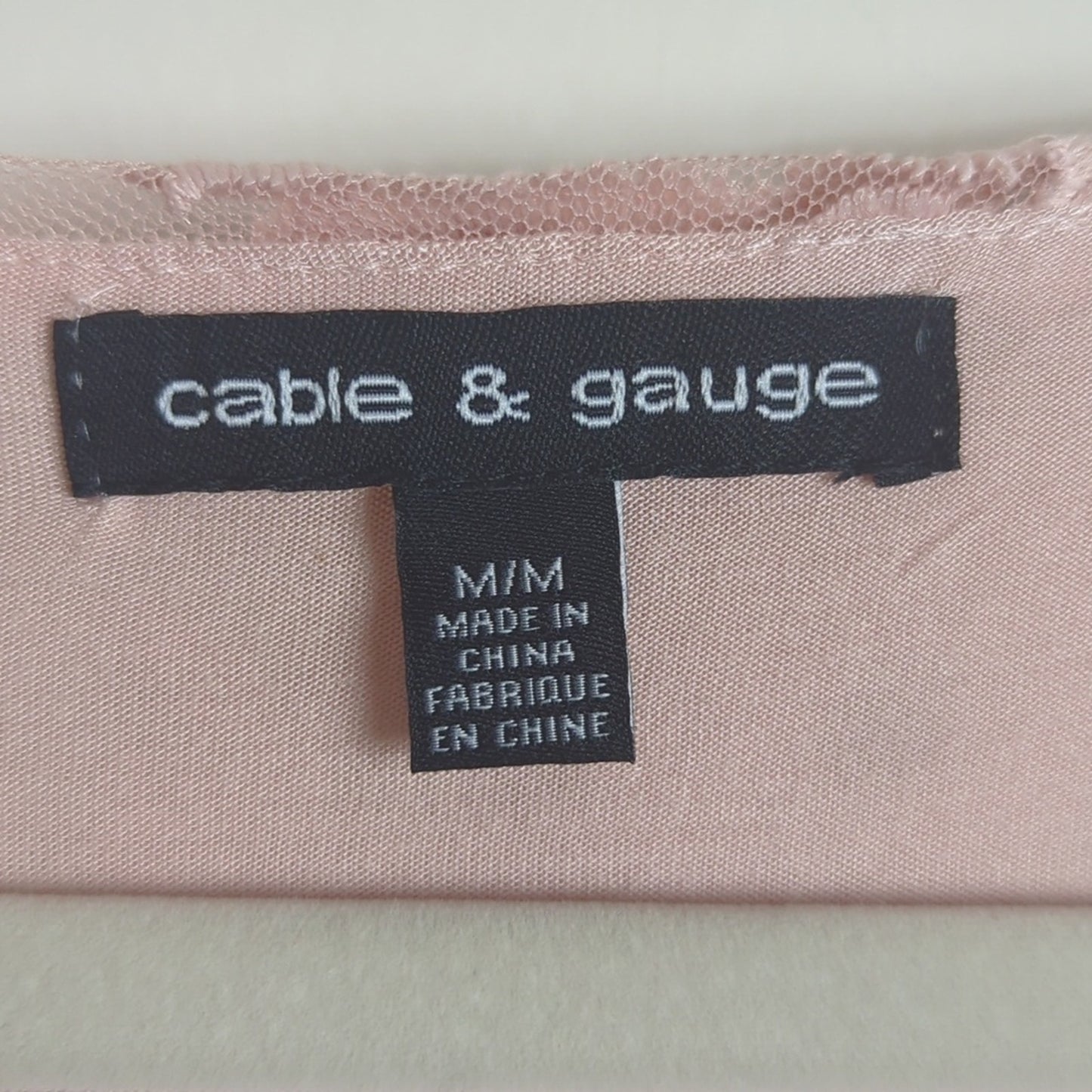 Soft Pink Viscose Pullover Top with Embroidered Panel Women's Size Medium