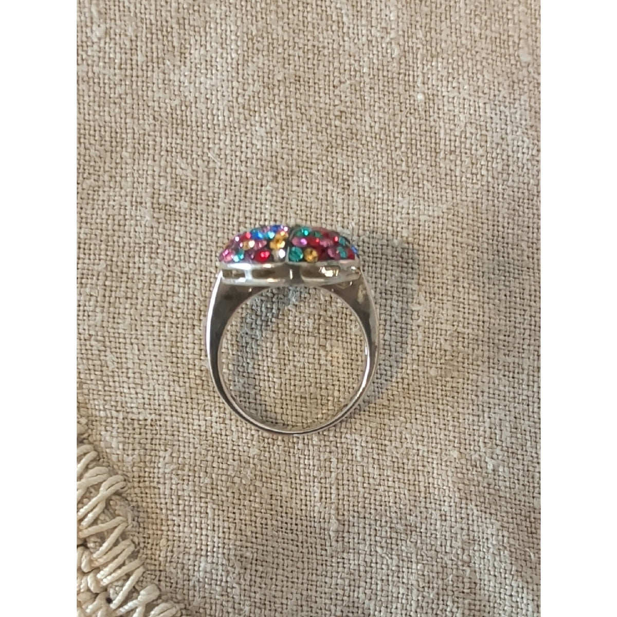 Colorful Rhinestone Cocktail Ring Y2K Dopamine Glam Statement Ring  Whimsical
