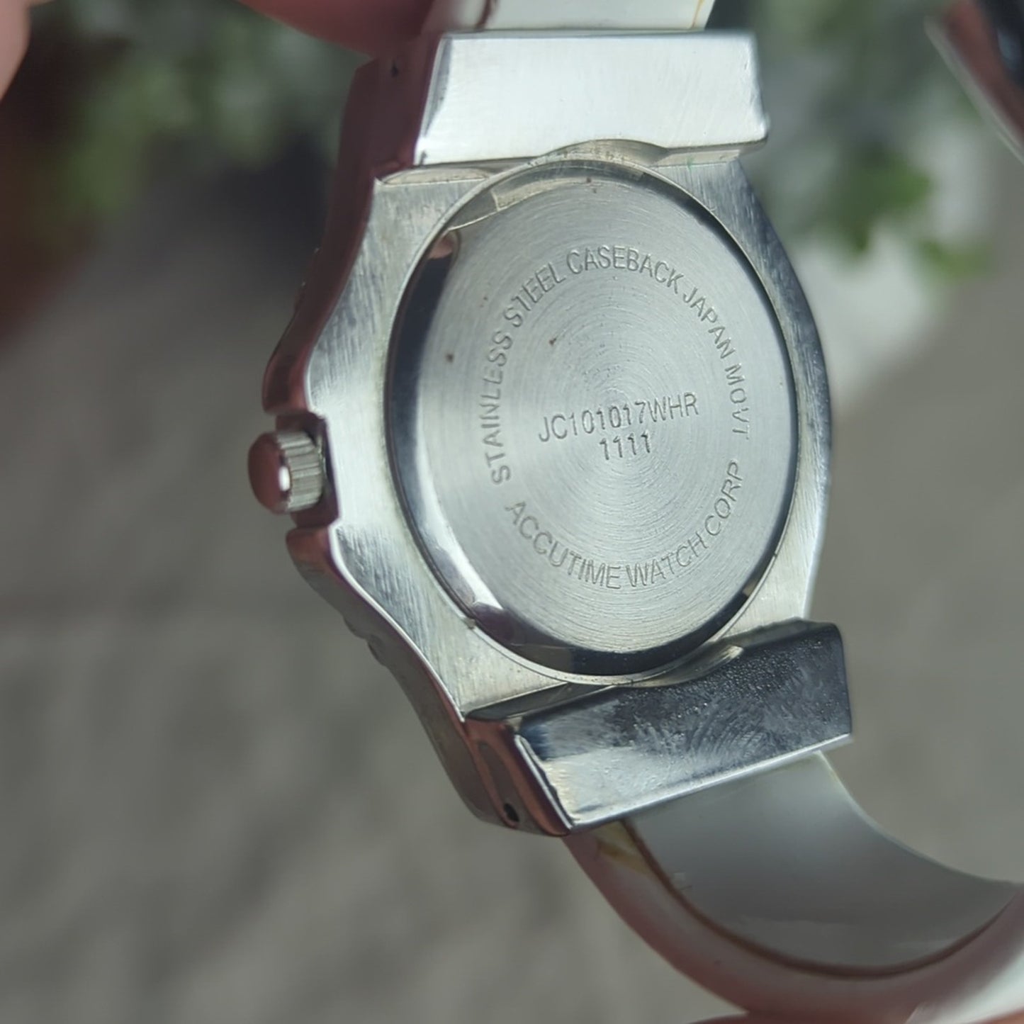 White Cuff Watch Rhinestone Bezel Statement Watch Oversized Face Fashion Watch