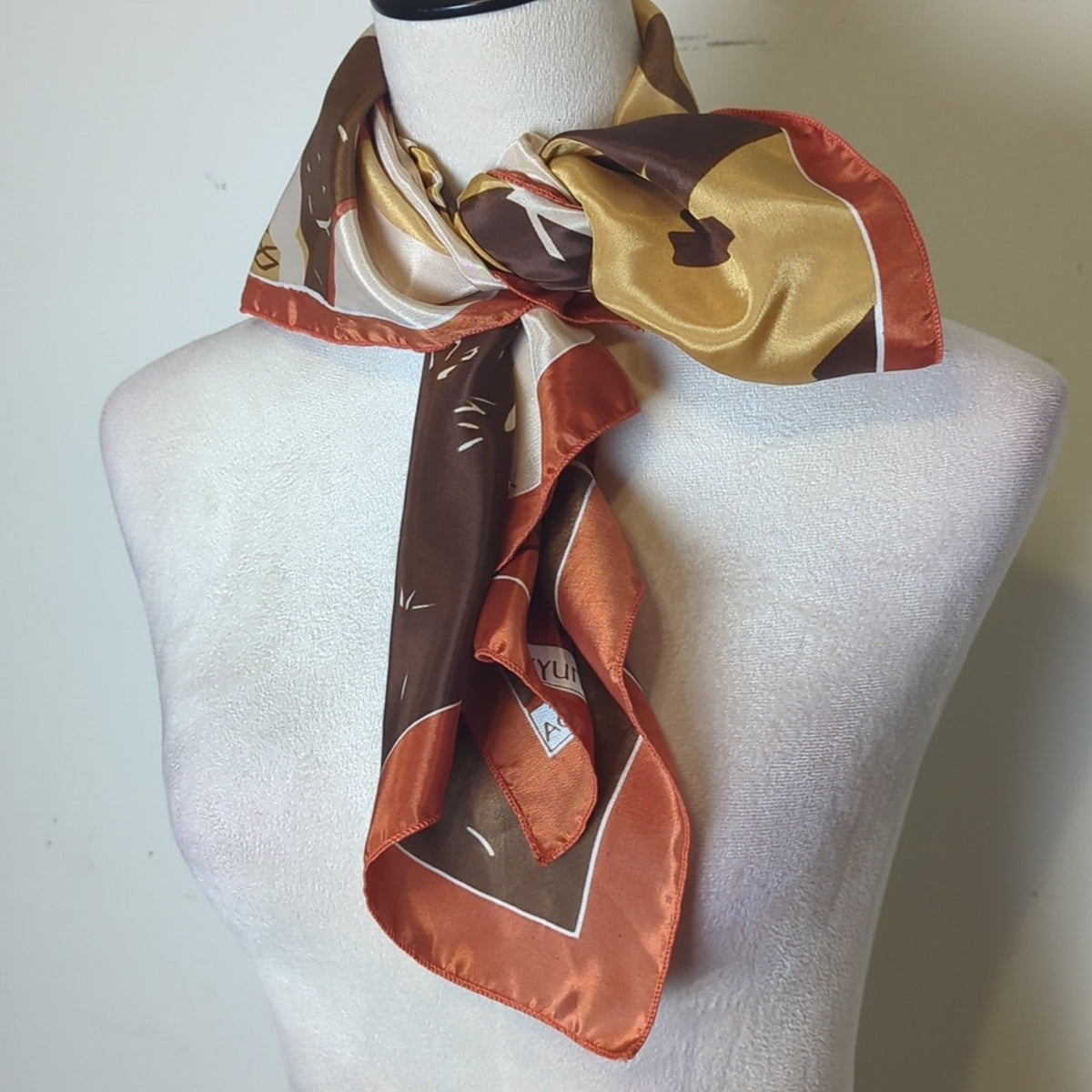 Vintage Desert Canyon Scenic 80's- 90s Western Landscape Satin Scarf