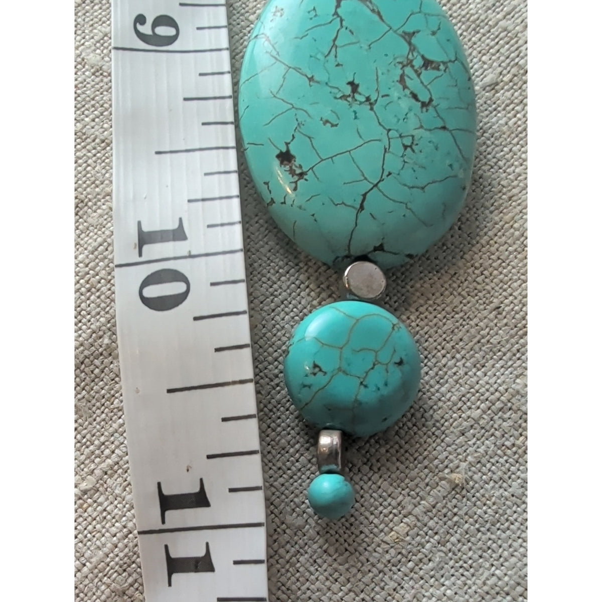 Southwestern Turquoise Blue Dyed Stone Statement Necklace Boho