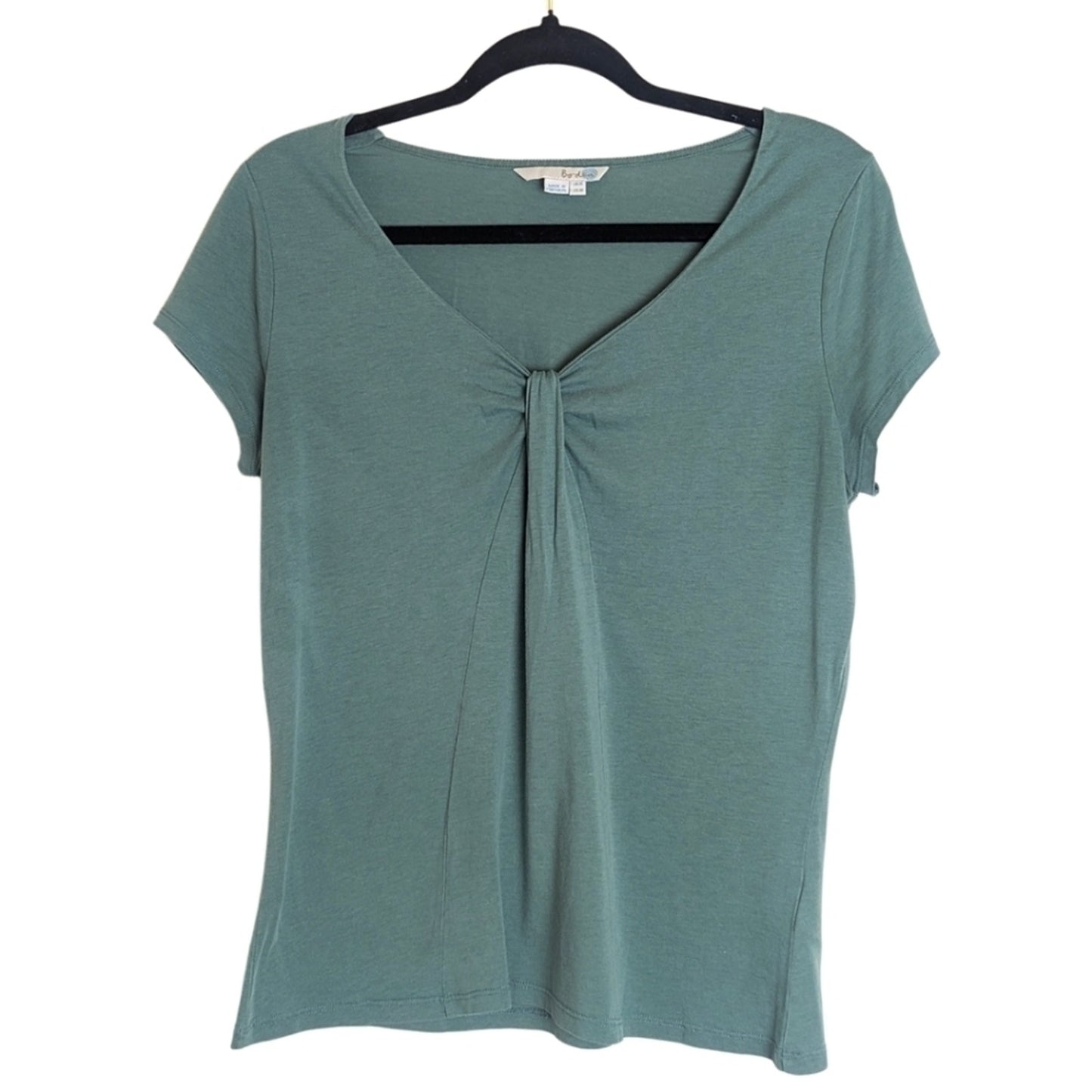 Boden Basic V-Neck Gathered Top Lyocell & Cotton Women's 10