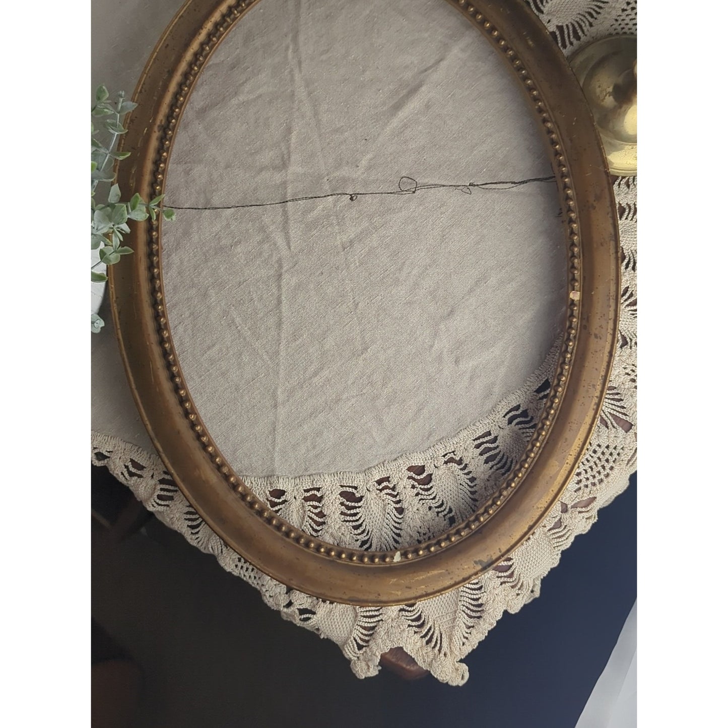 Antique Oval Gilded Frame 22"x16" Early 1900's Edwardian Style