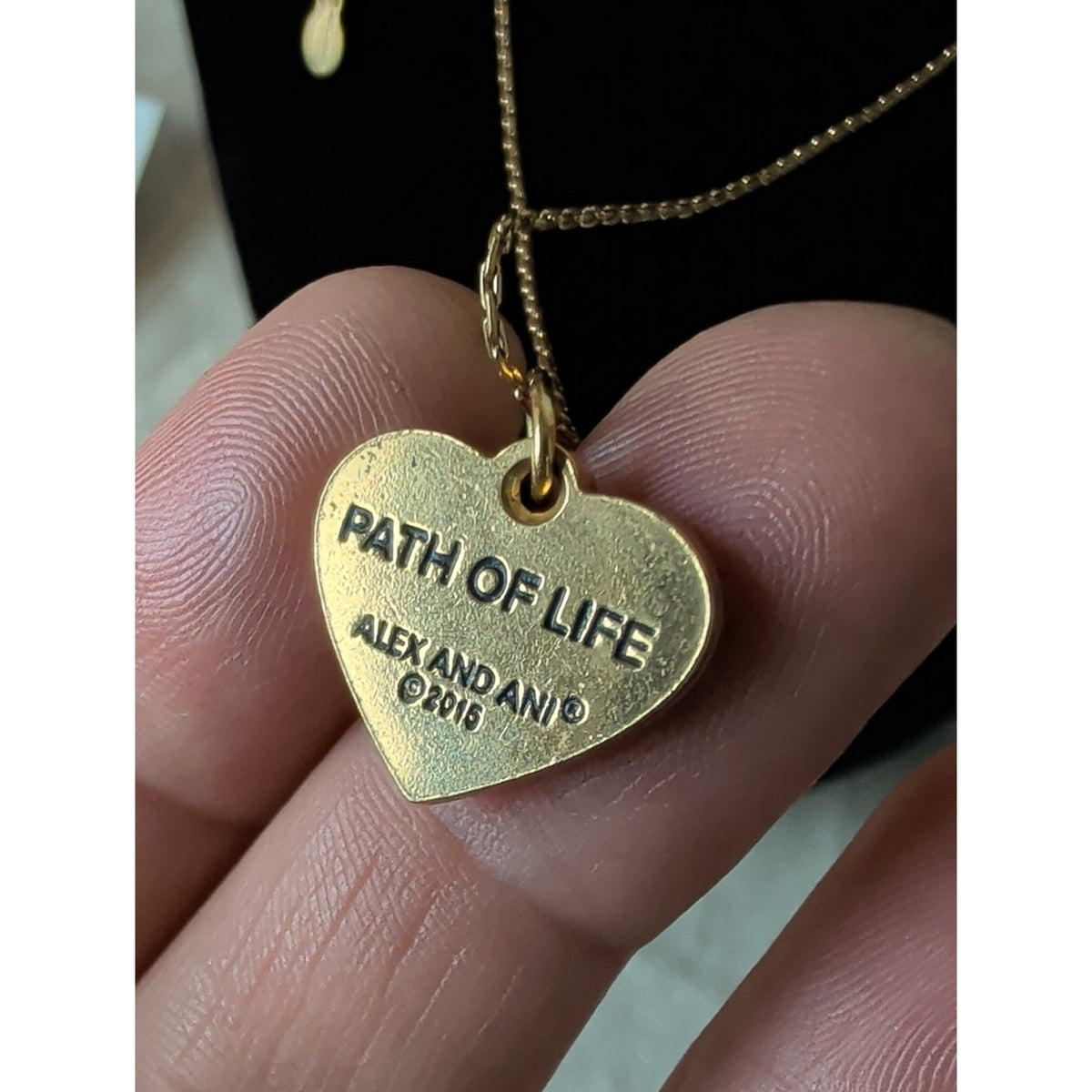 Alex and Ani Path Life Necklace 2015 Gold Tone Adjustable Inspirational Pendant