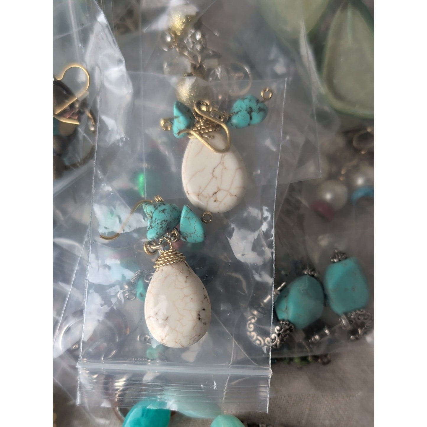 46 Pair Beachy Boho Earring Lot + 4 Stretch Bracelets Coastal Grandma Resell