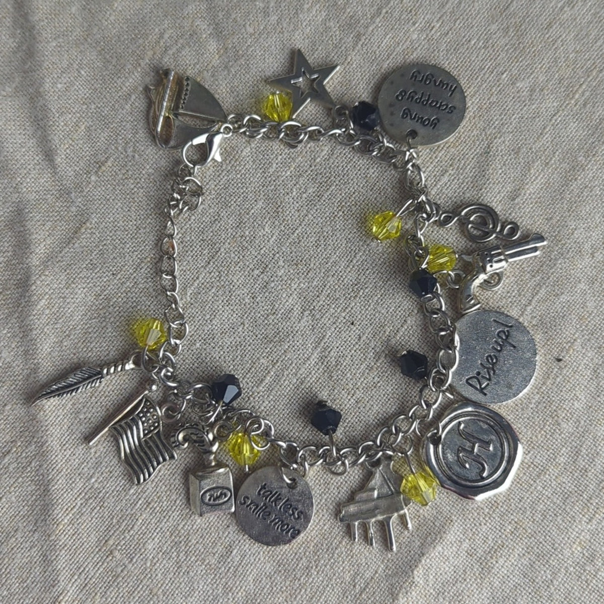 Eclectic Charm Bracelet Music Note Piano Nautical Star Mixed Metal Inspirational