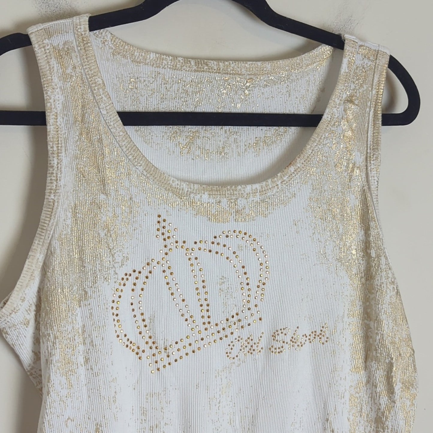 Y2K Old Skool Tank With Beaded Crown Women's XL