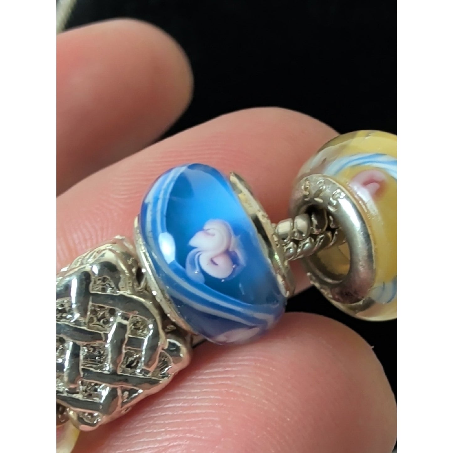 Artisan Lampwork Glass Bead Necklace 925 Sterling Beads European Style Charm