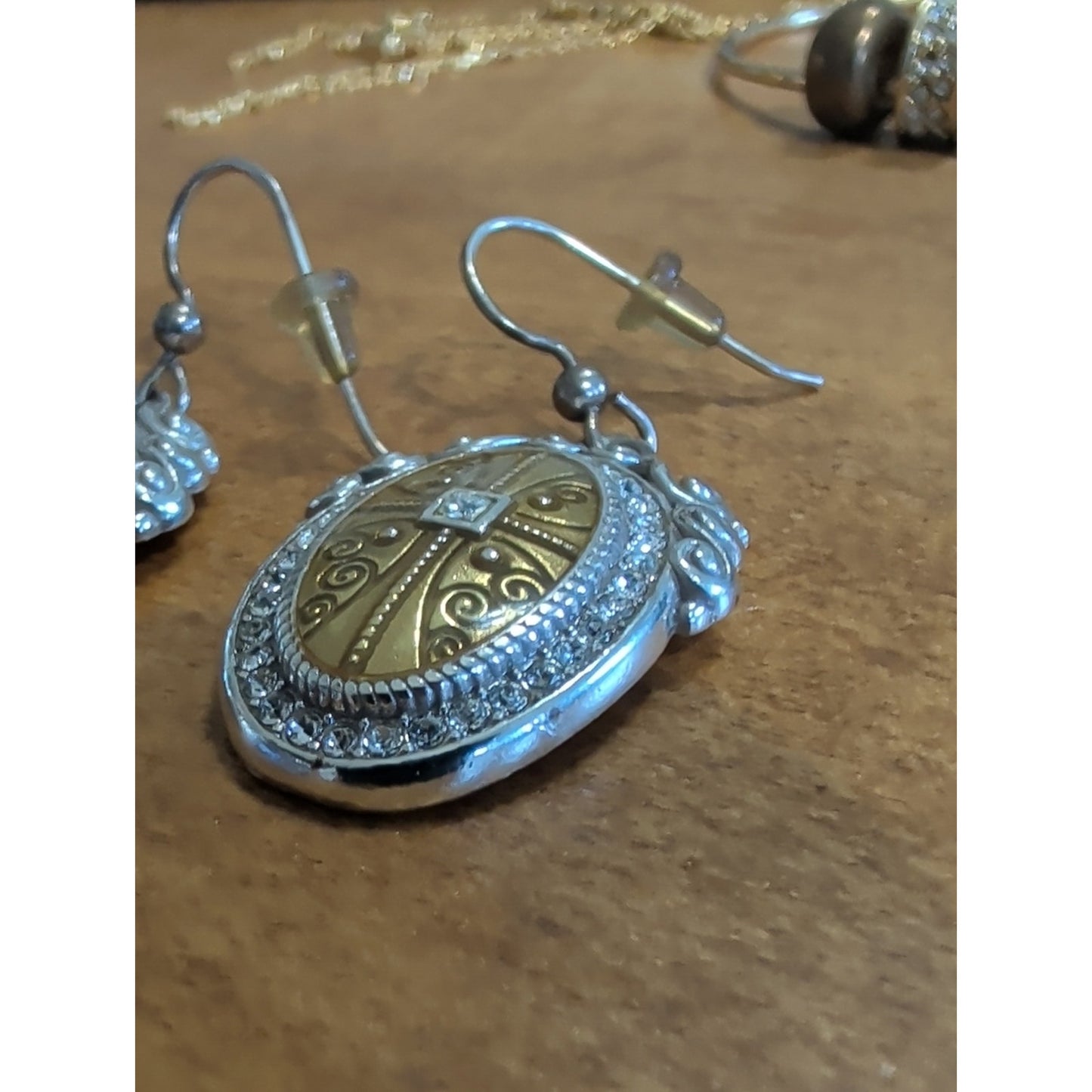 Brighton Truthful Cross Dangle Earrings Crystal Silver Tone Inspirational Faith