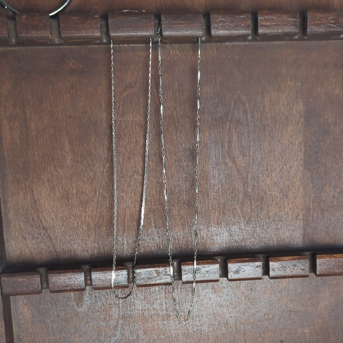 Vintage Silver Tone Layered Necklace Set 1 Snake Chain  1 Textured Chain Layer