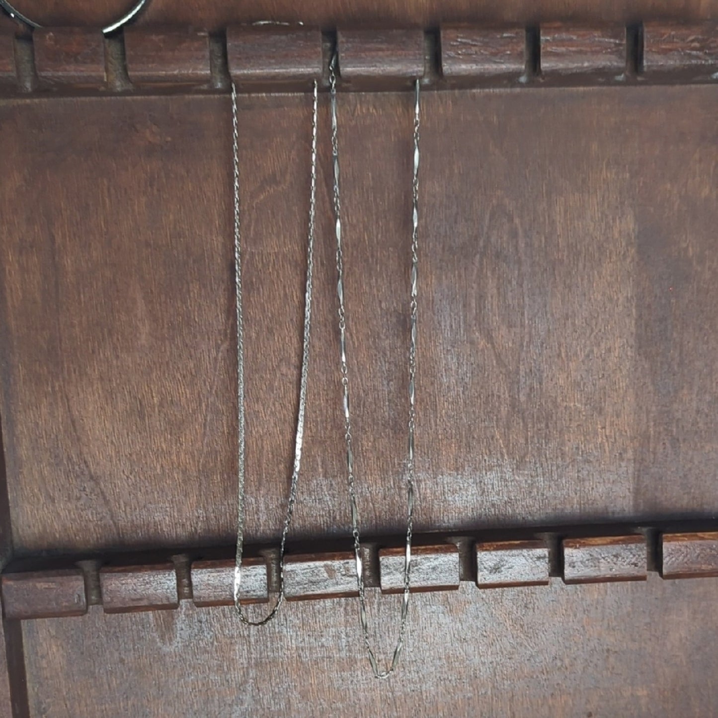Vintage Silver Tone Layered Necklace Set 1 Snake Chain  1 Textured Chain Layer