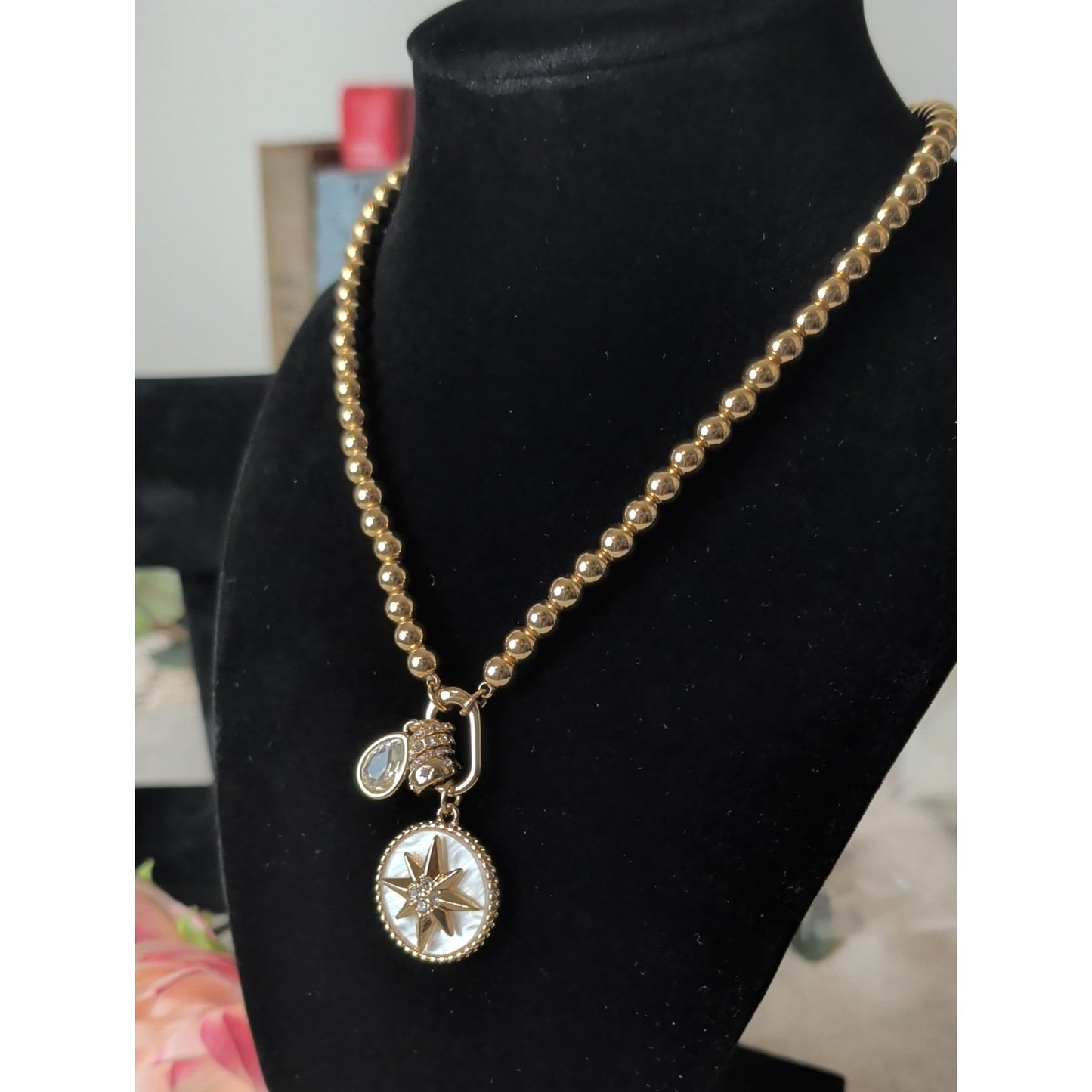 NWT J. CREW Gold Tone Necklace Nautical Pendant