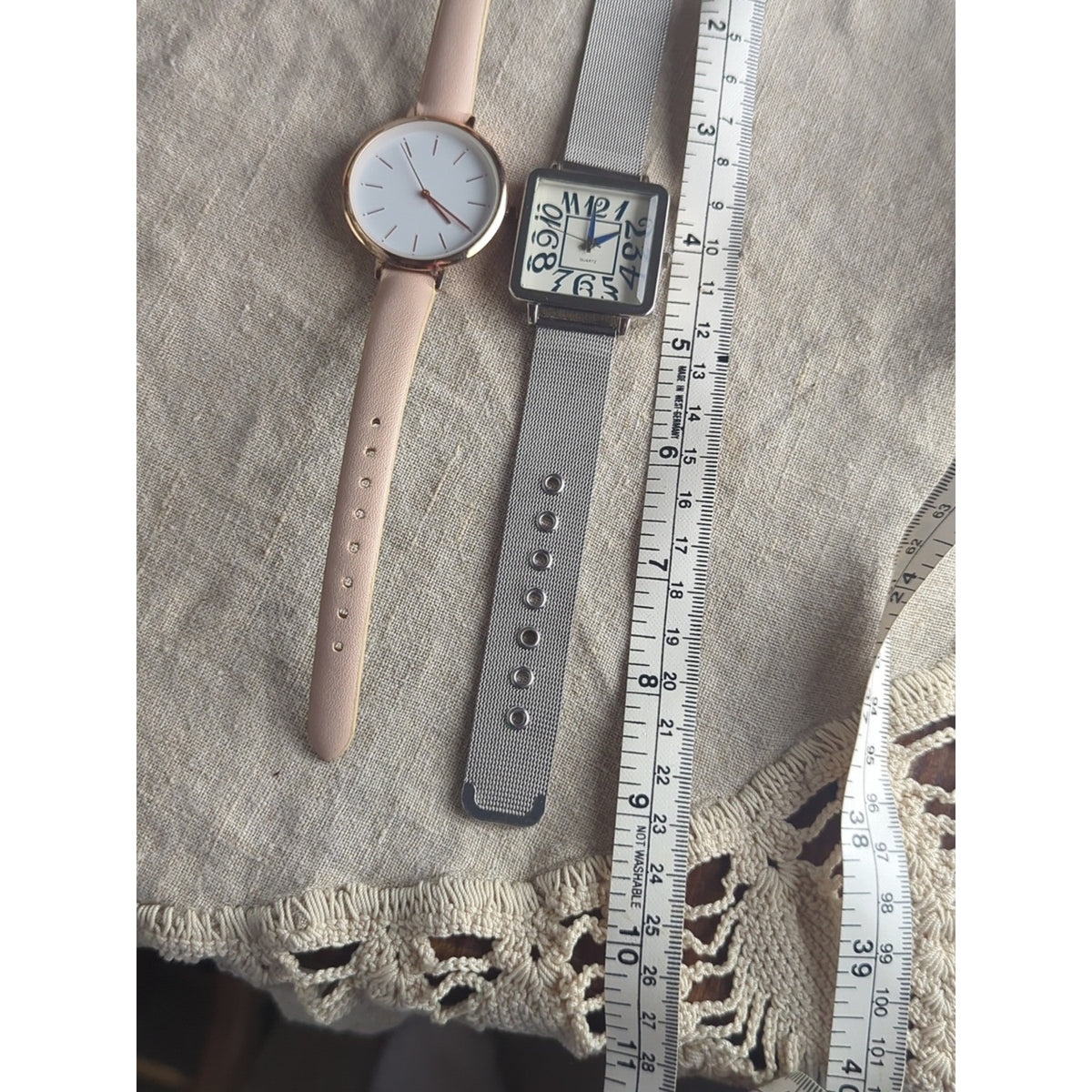 Curated Watch Stack Set Y2K Statement Minimalist Blush Watch | Layered Bracelets