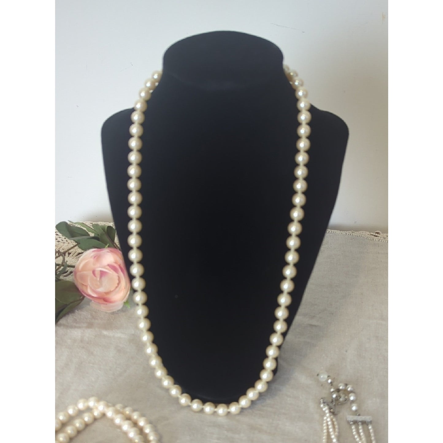 Curated Faux Pearl Set | Layered Vintage-Inspired Necklaces + Double Strand Brac