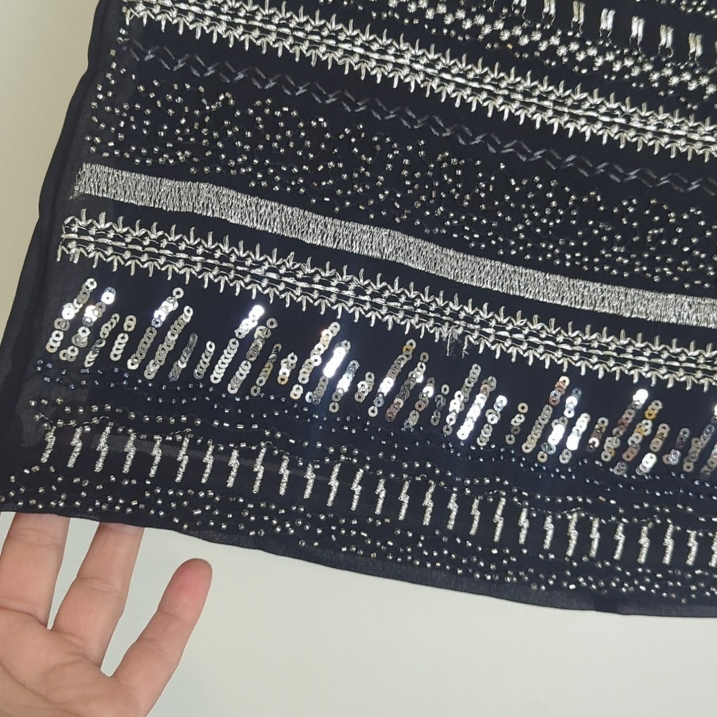 Festival Beaded Sequenced Embroidered Mini Skirt Women's Size 10