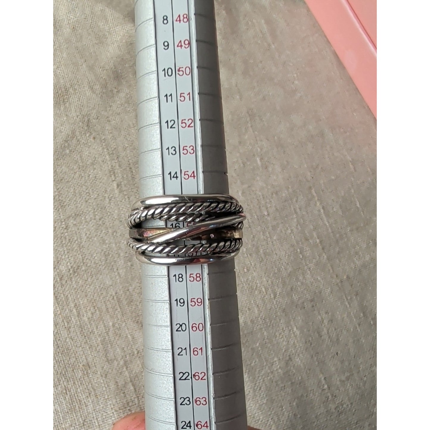 925 Sterling Silver 14K Gold Accent Ring Two Tone Wide Statement Band