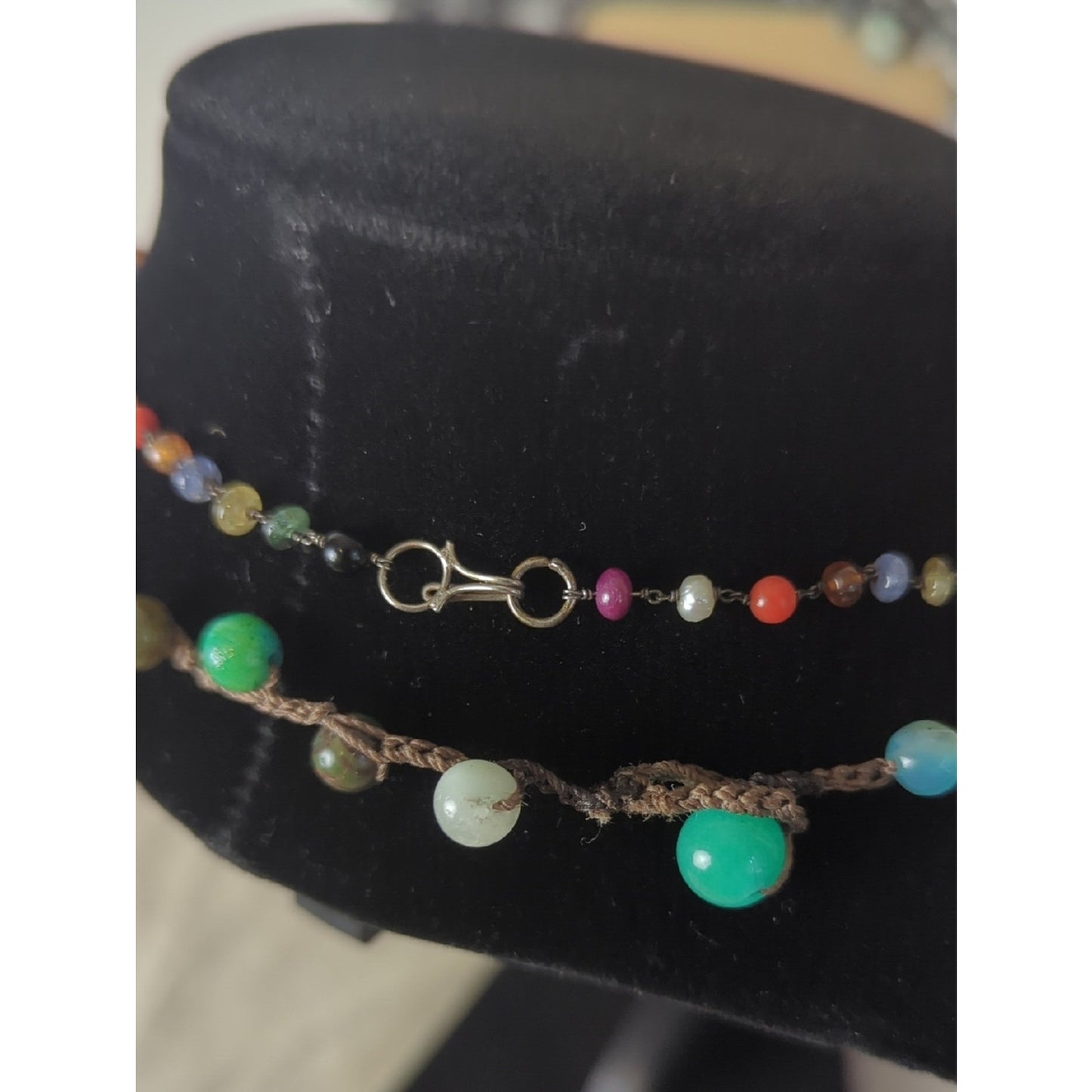 Convertible Boho Gemstone Necklace Set Layered Wrap Bracelet  Earthy