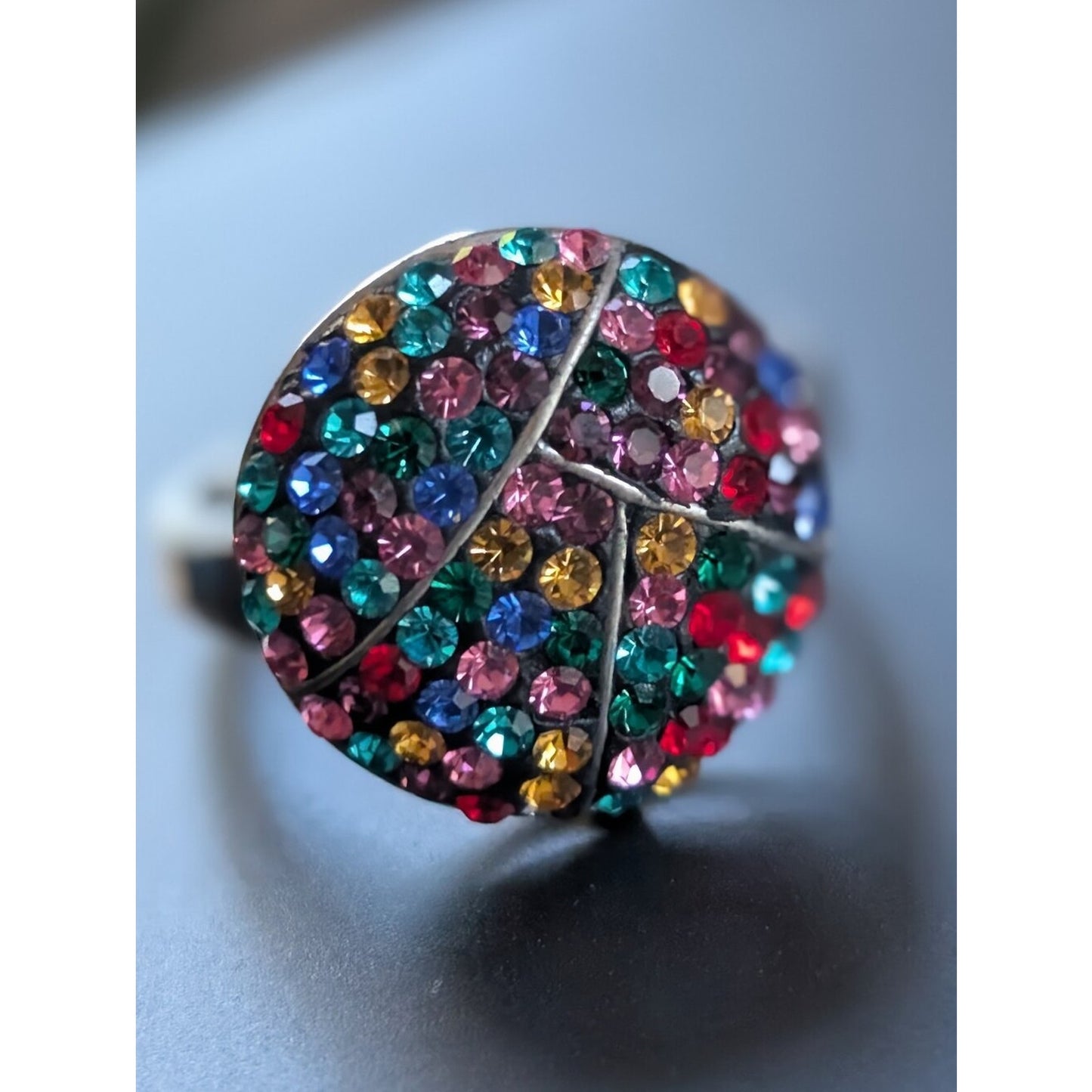 Colorful Rhinestone Cocktail Ring Y2K Dopamine Glam Statement Ring  Whimsical
