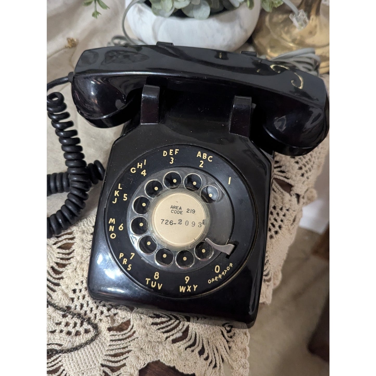 Vintage Black Rotary Telephone Nostalgia 1950s Mid Century Desk Phone