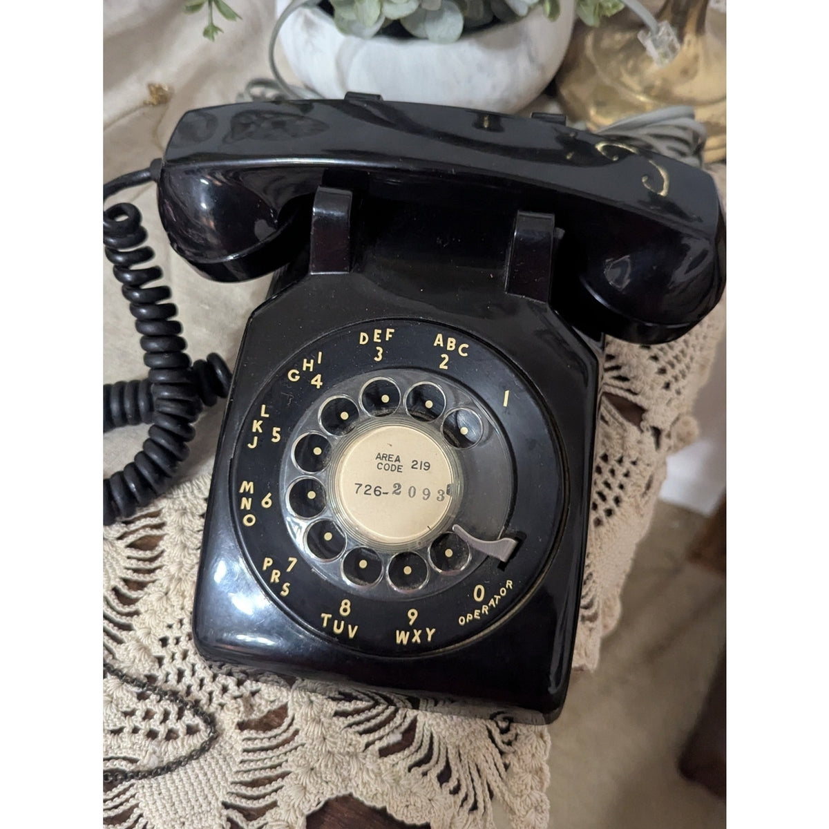 Vintage Black Rotary Telephone Nostalgia 1950s Mid Century Desk Phone