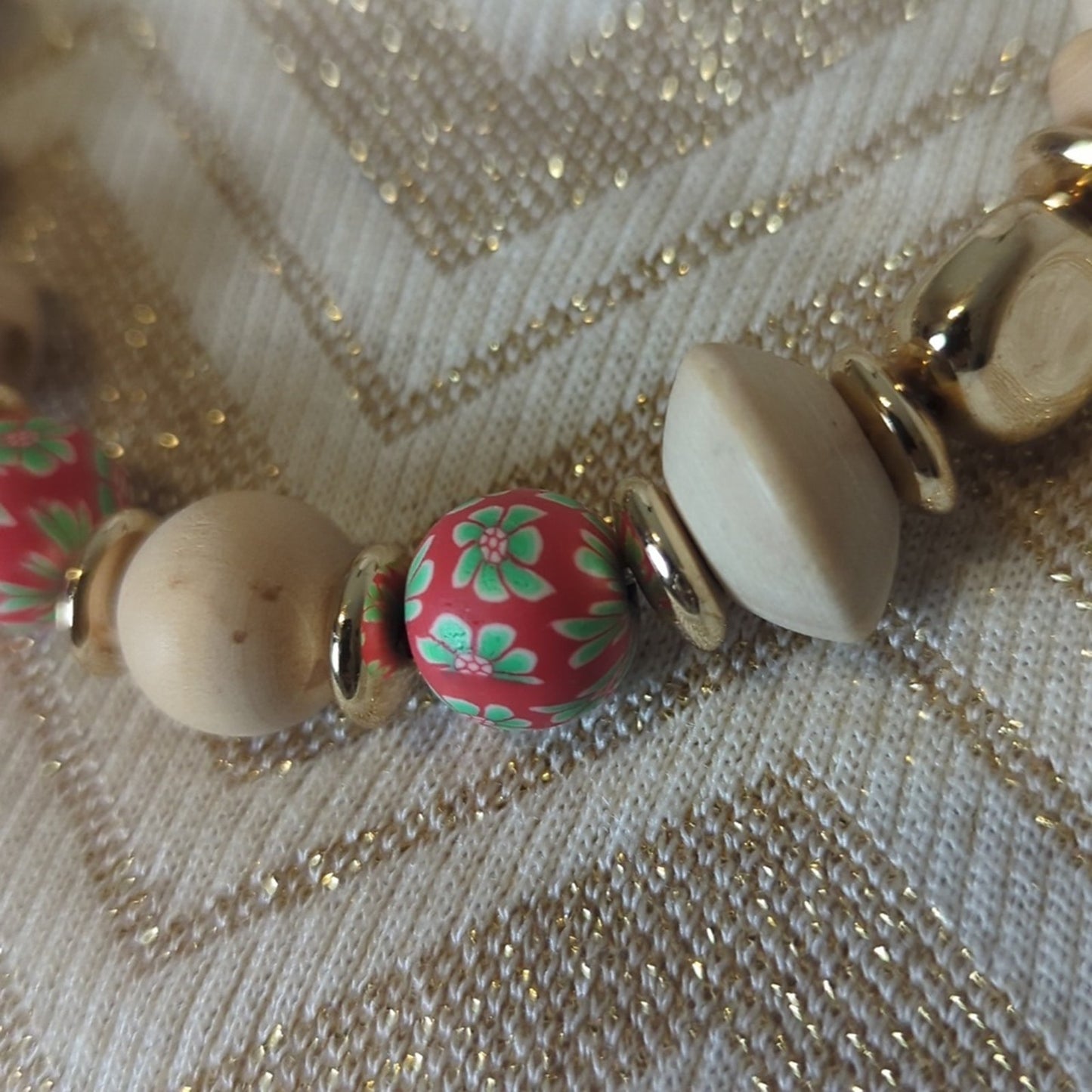 Y2K Vera Bradley Boho Luxury Painted Necklace With Suede Leather Strap