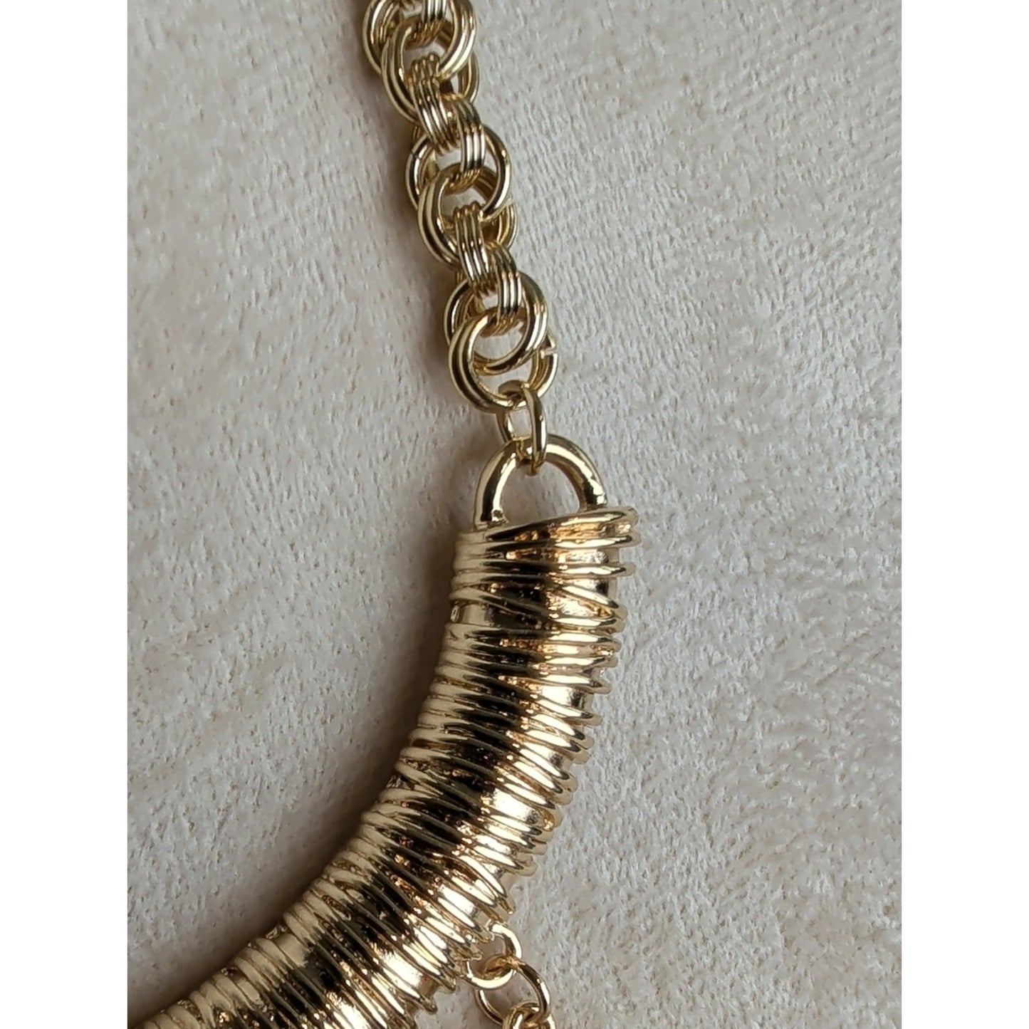 Lilly Pulitzer Gold Tone Statement Necklace Shell Fringe & White Glass Cabochons