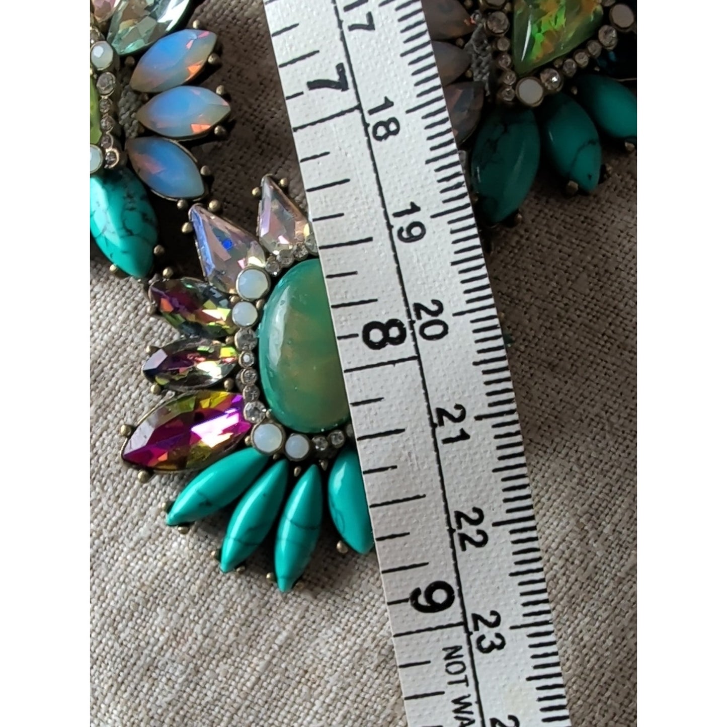 Chloe + Isabel Mermaidcore Statement Necklace Opalescent Crystal Turquoise Boho
