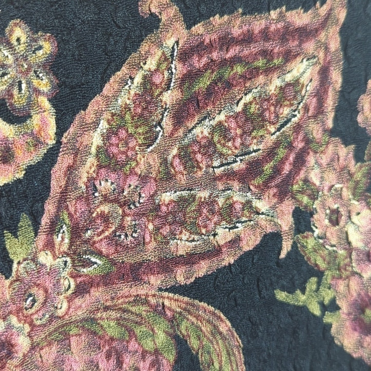 Whimsigoth Y2K Cardigan Floral Paisley Animal Print Background Jewel M
