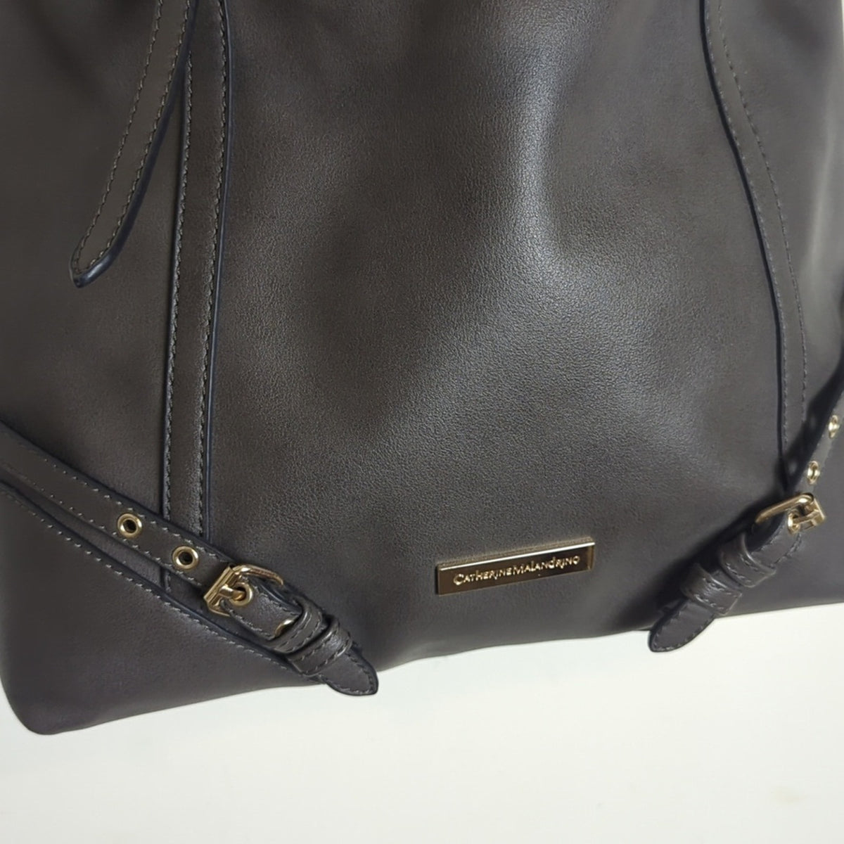 Vegan Leather Shoulder Hobo Bag Tote Charcoal Grey Animal Print Interior