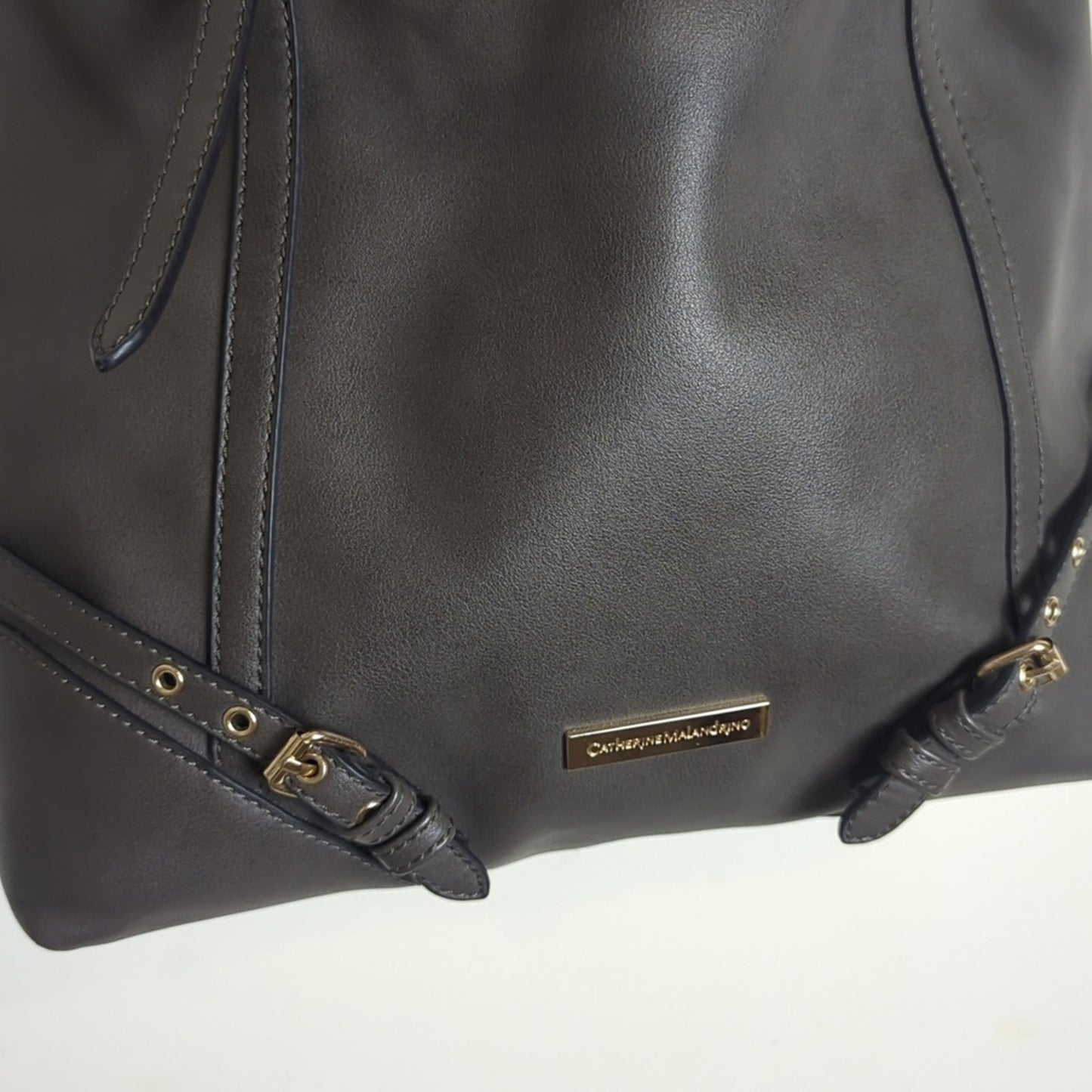 Vegan Leather Shoulder Hobo Bag Tote Charcoal Grey Animal Print Interior