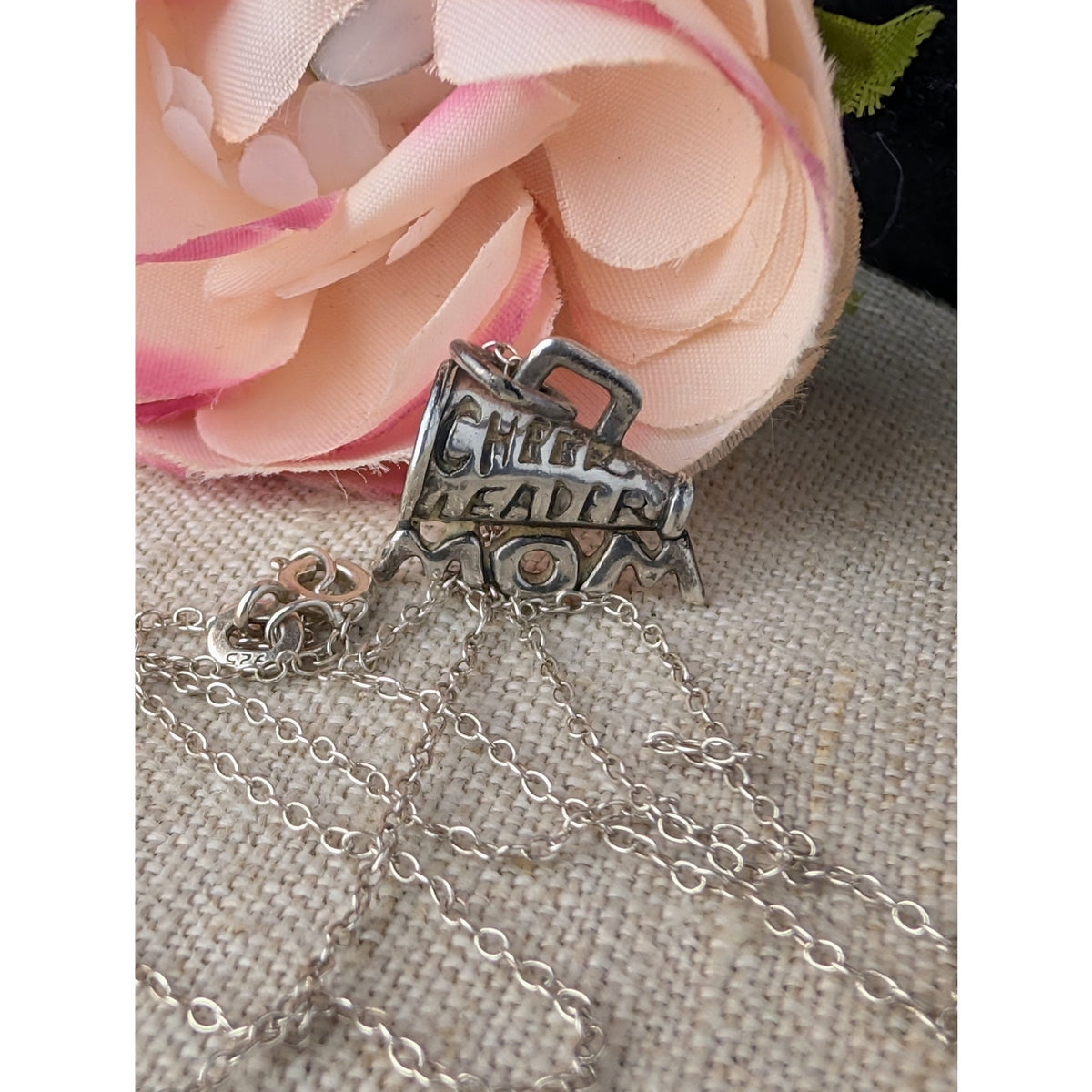 Cheerleader Sterling Silver Pendant & Necklace Gifts for Mom