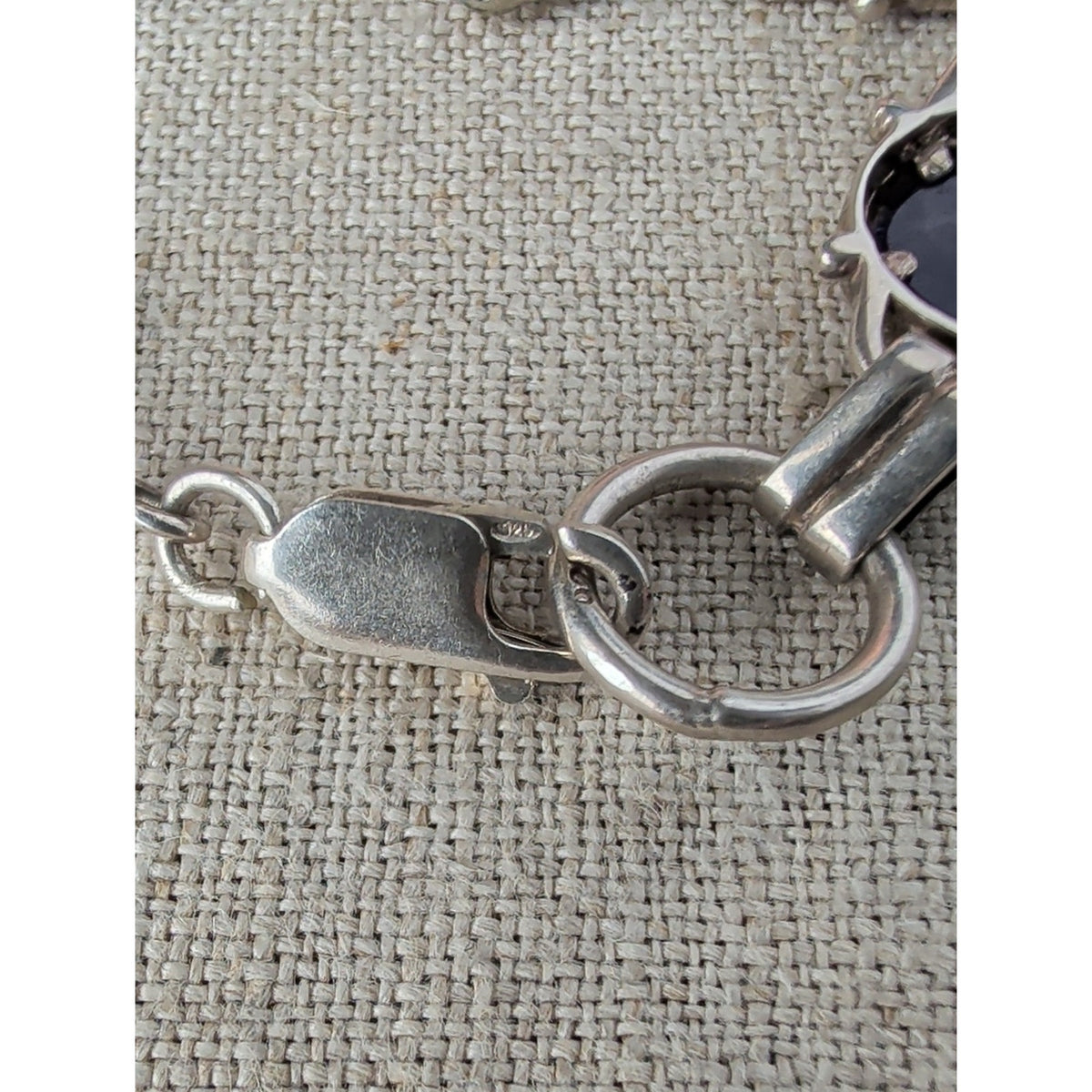 925 Sterling Silver Amethyst Bracelet Purple Cabochon Artisan 19g