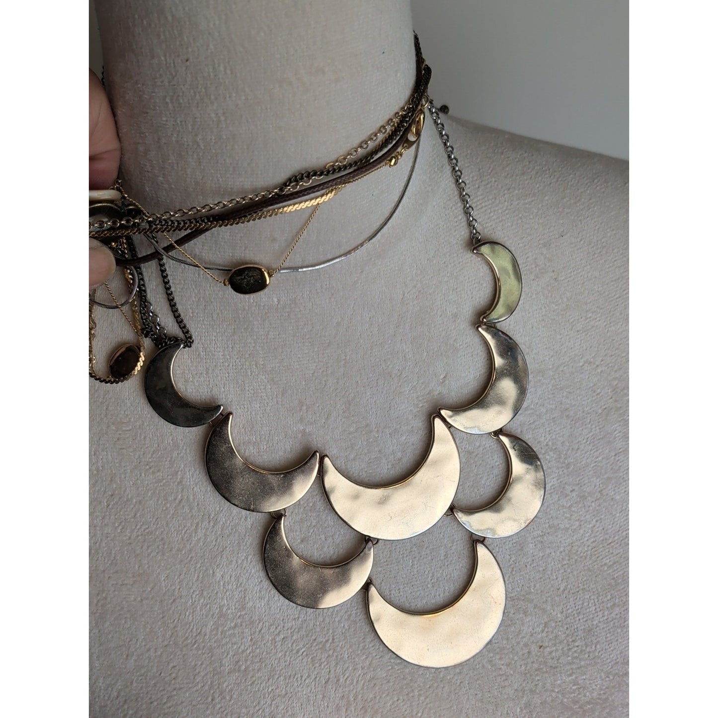 7 Celestial Boho Necklace Bundle Moon  Sun Face Pendant Druzy Glass Festival