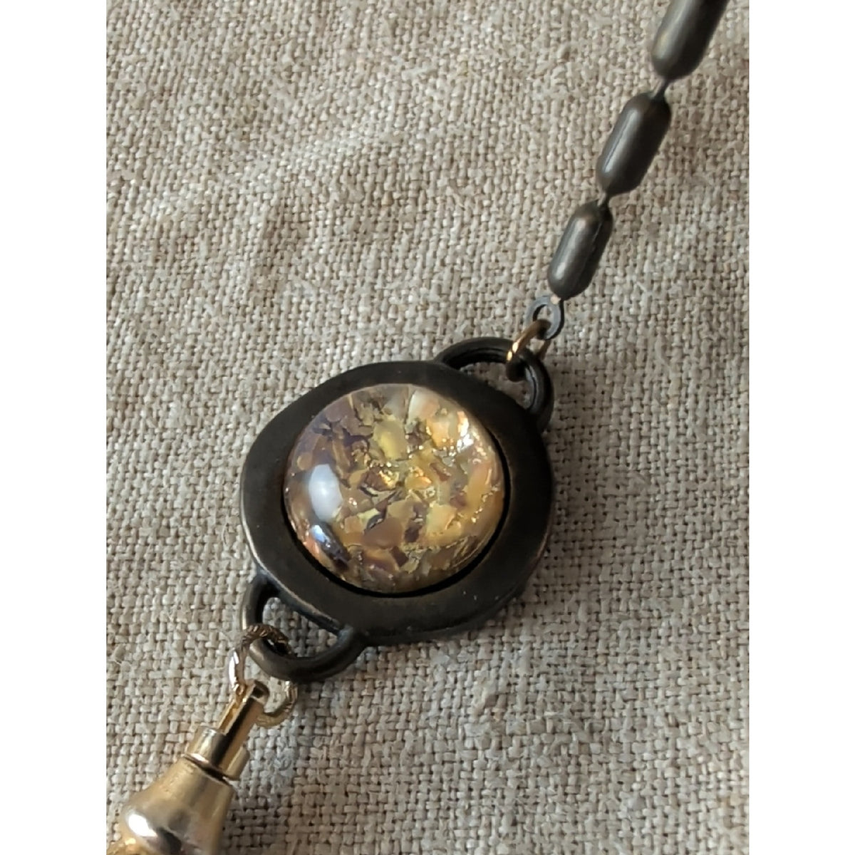 Vintage Robert Rose Interchangeable Pendant Necklace Mixed Metal Artisan Tassel
