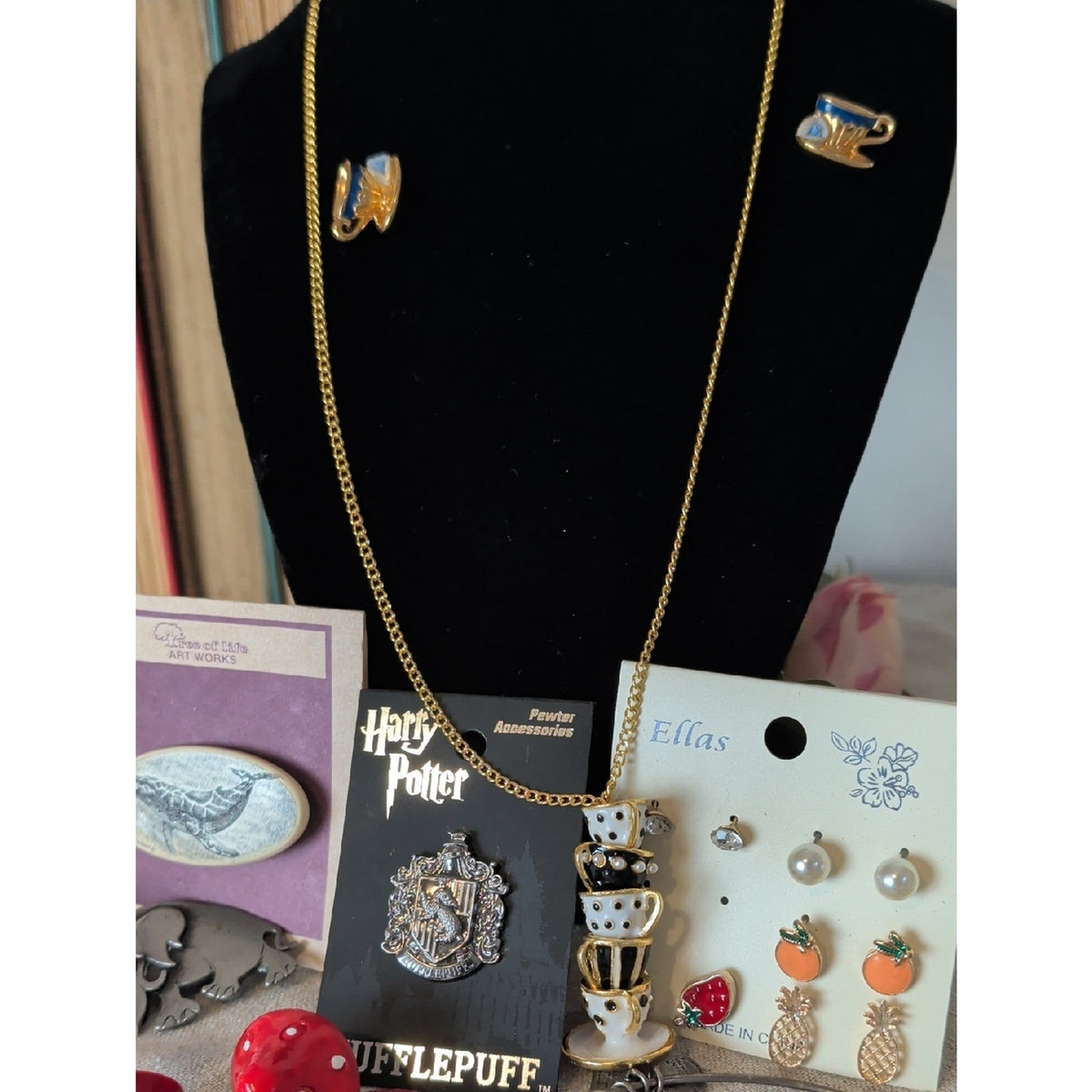 Whimsical  Jewelry Collection 23 Piece Bundle Playful Mushroom Coach Lips