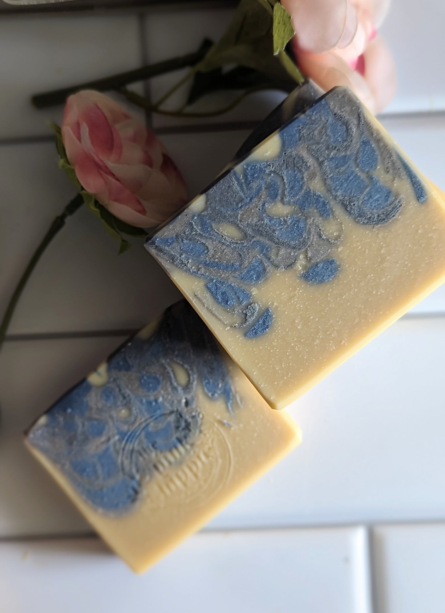 Rainstorm- 4.5 oz Handcrafted Goat Milk Soap-Patchouli, Peppermint, Bergamot