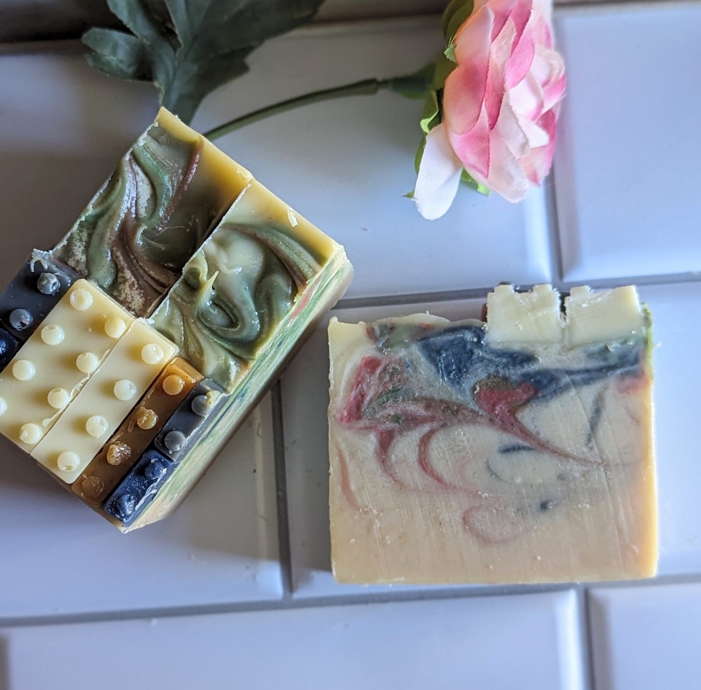Soap Blocks 4.5 Goat Milk Soap Bar Fruity Natural Fragrance Natural Clay Colors Gentle