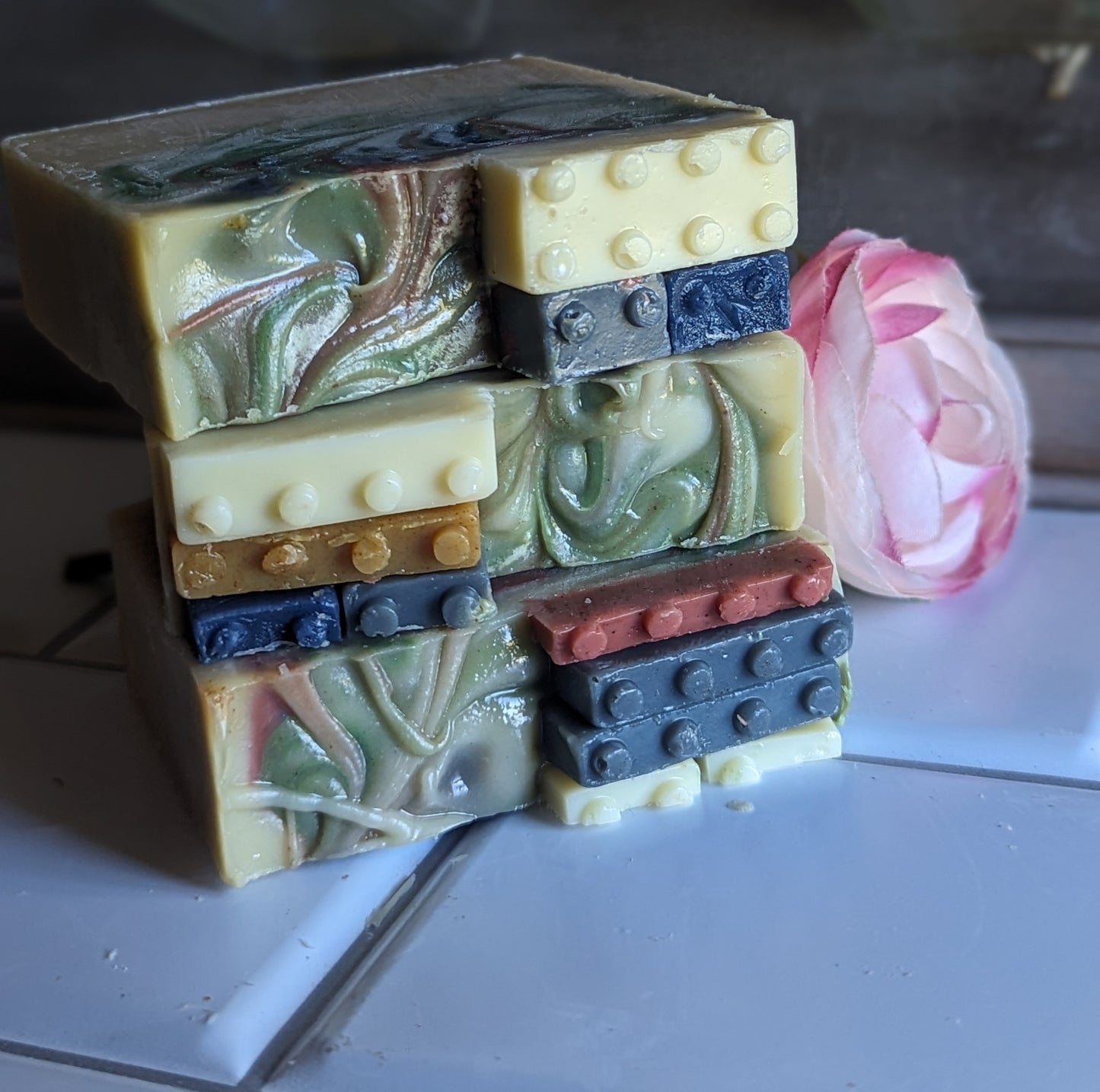 Soap Blocks 4.5 Goat Milk Soap Bar Fruity Natural Fragrance Natural Clay Colors Gentle