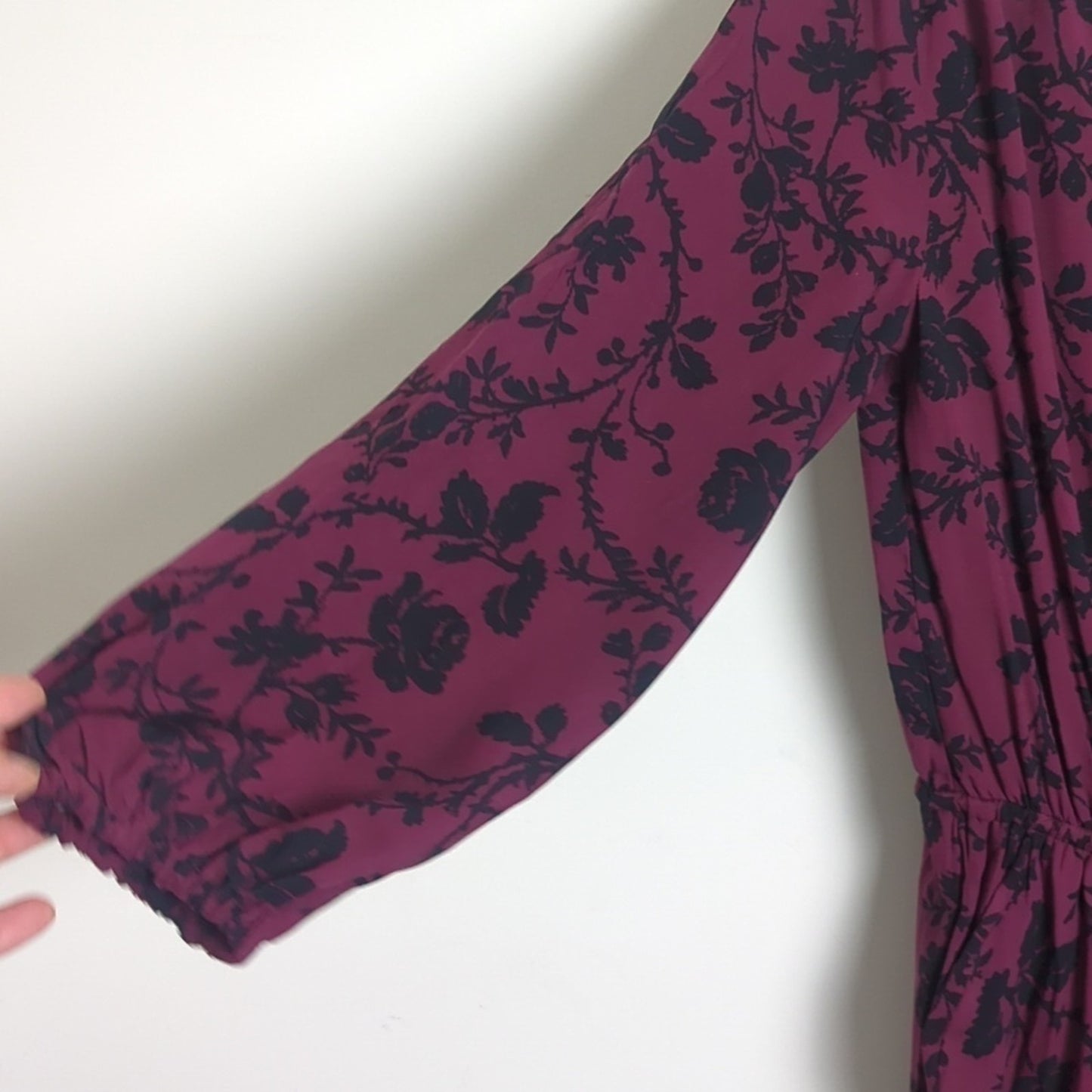 NWT Burgundy & Black Jumper Drawstring Elastic Waist Pockets Women's Small