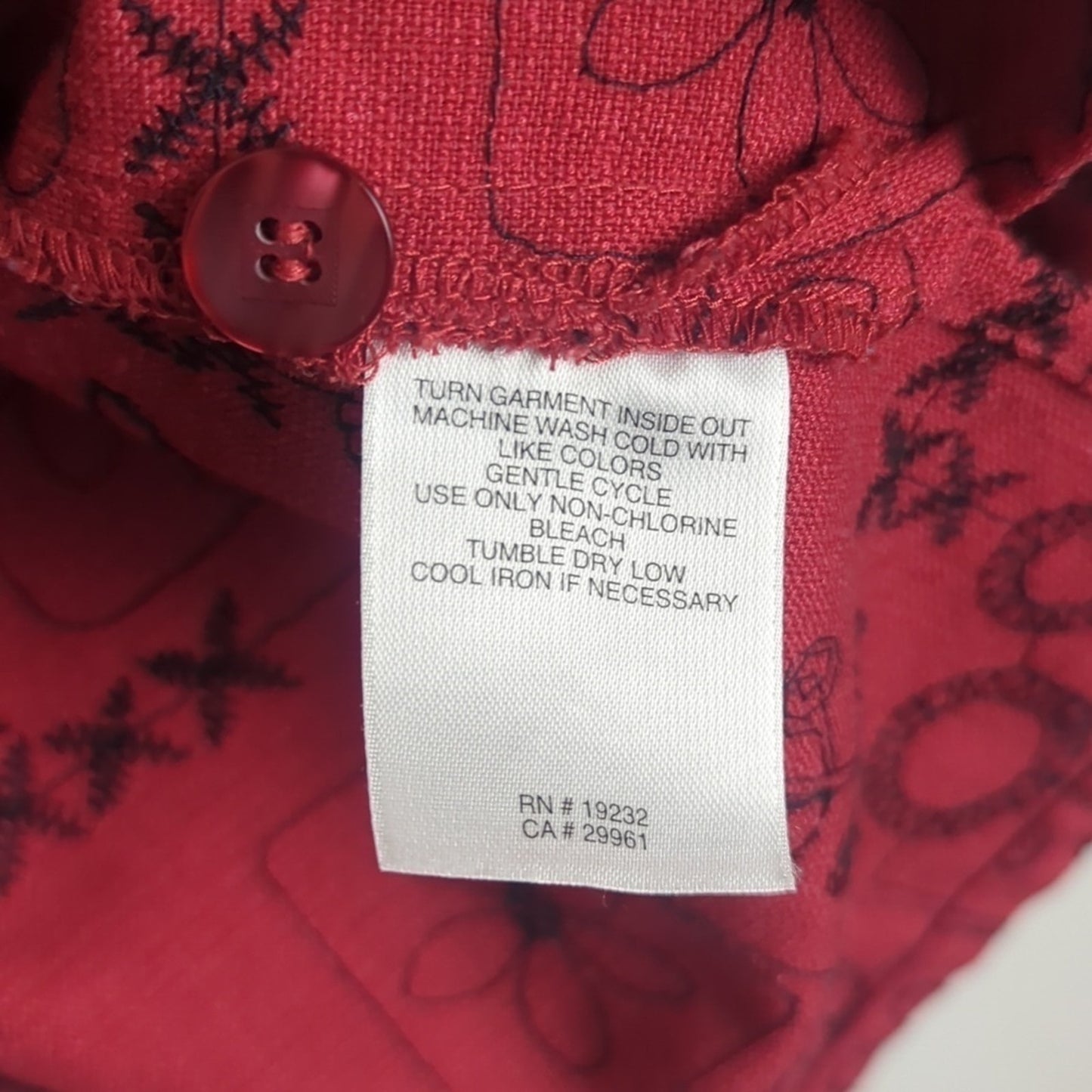 Embroidered Floral Linen Blend Button Down Top/ Shacket Women's Size 14P
