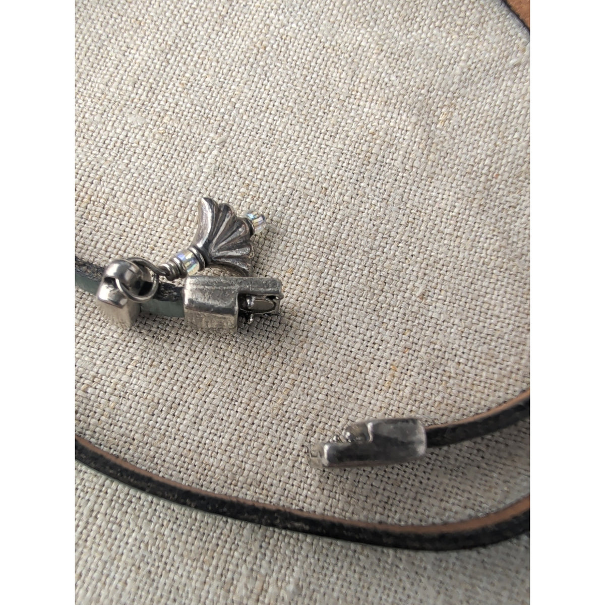 Sterling & Leather Stackable Bracelets Southwestern Boho Wrap/Clasp 7"