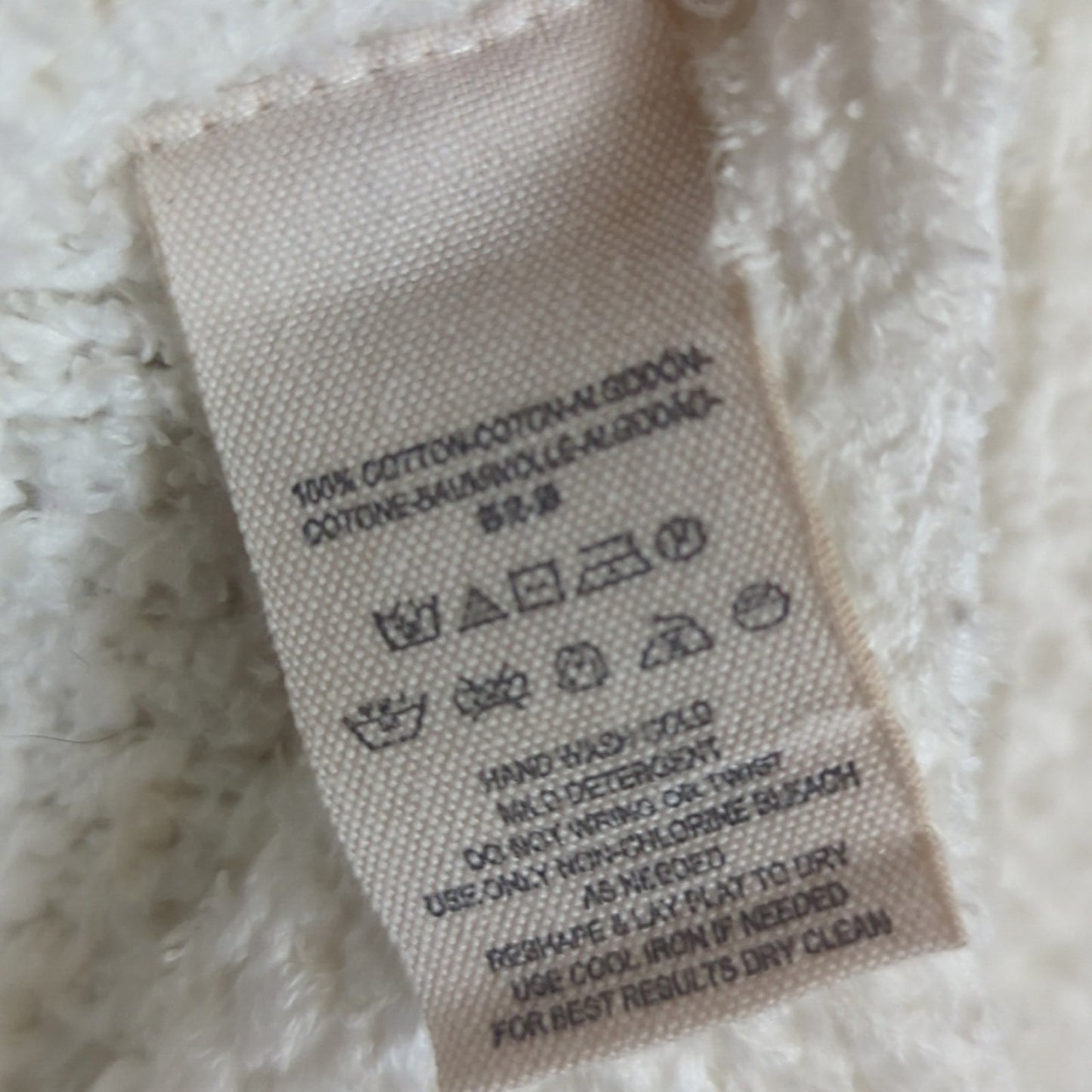 Free People Coco V neck White Waffle Knit Oversized Beach Casual Sweater Size M